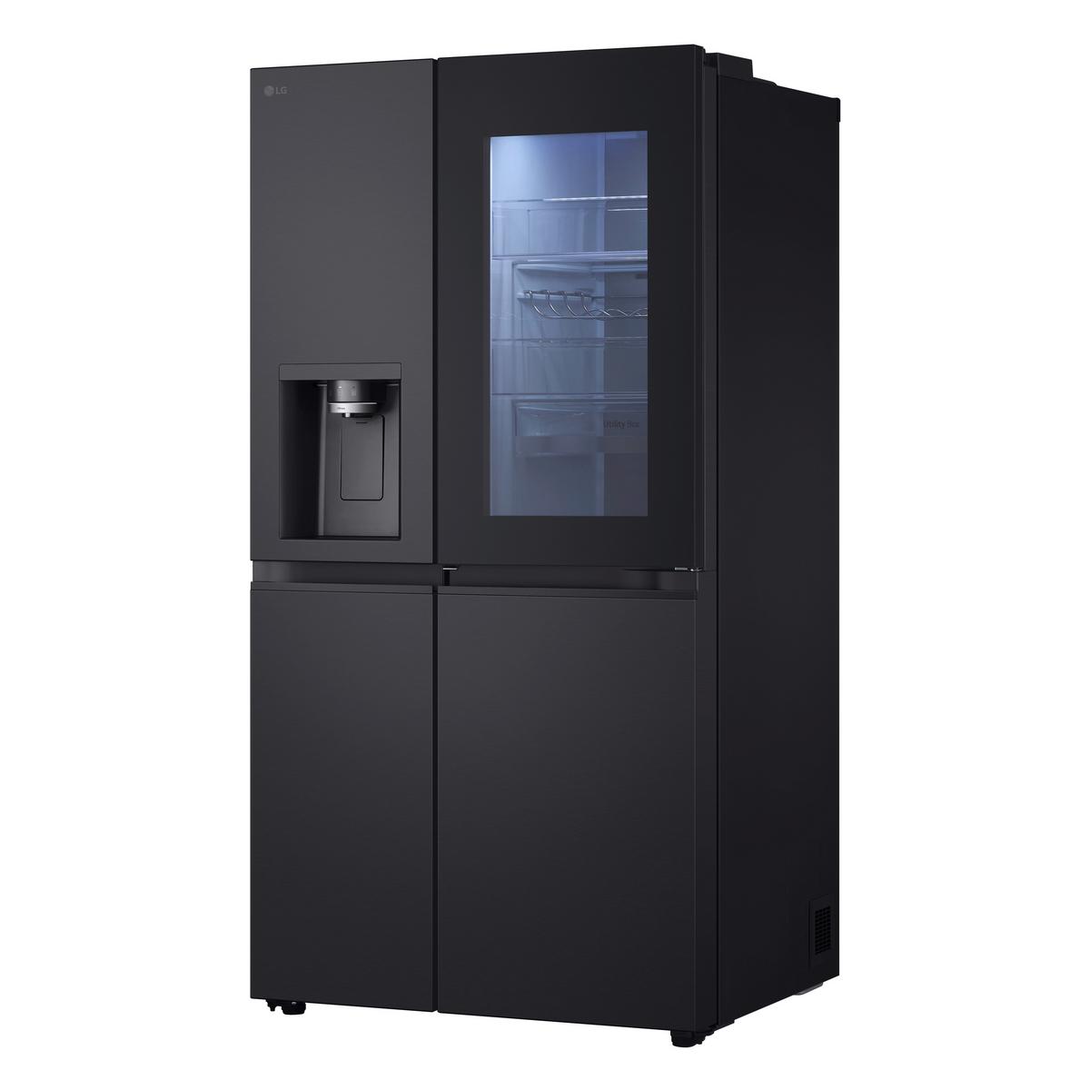Kühl-Gefrier-Kombination LG Gsxe90evdd - Schwarz, Basics, Glas/Kunststoff (91.3/179/73.5cm)