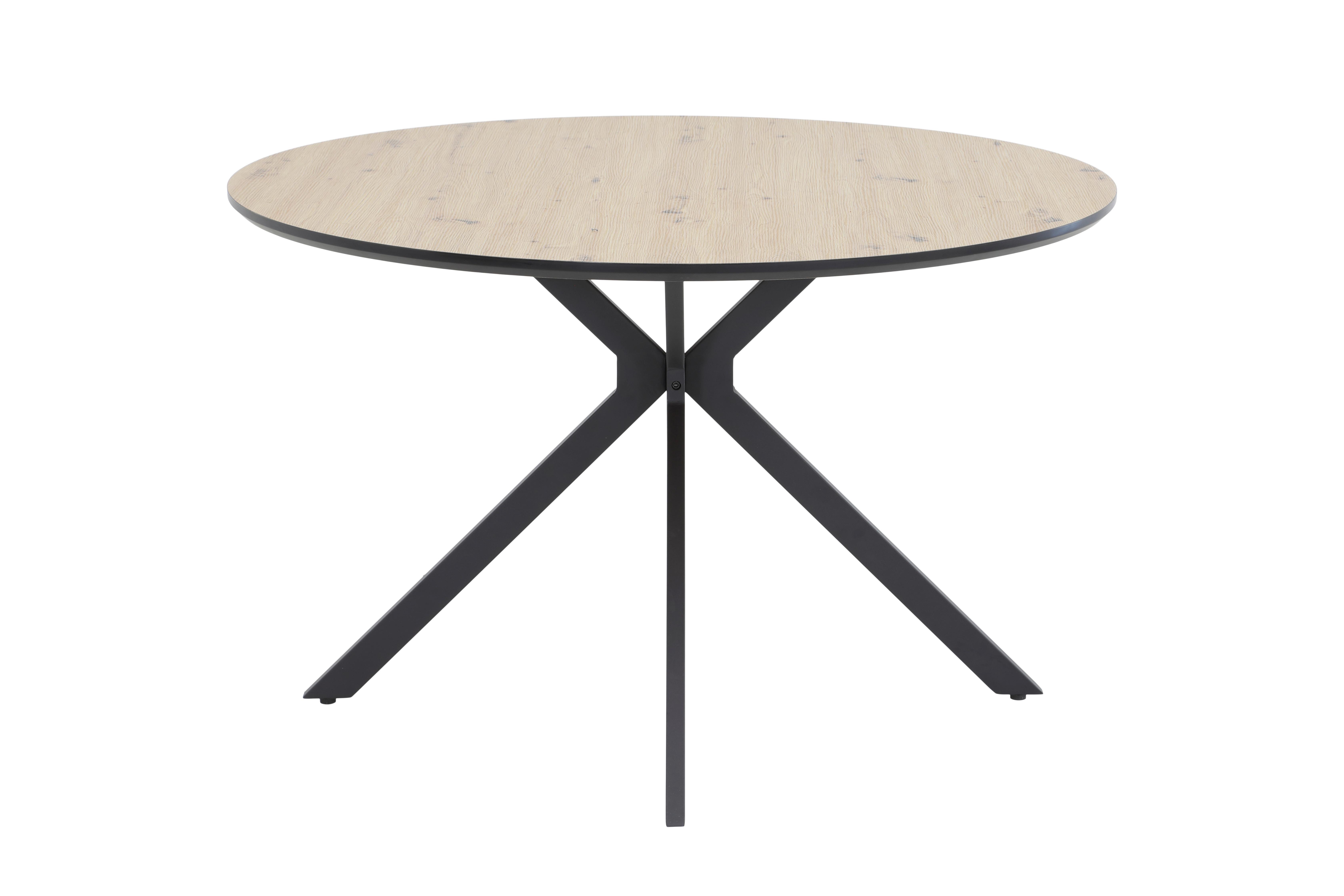 ESSTISCH KINDU T - Schwarz/Eiche Artisan, MODERN, Holzwerkstoff/Metall (120/120/76cm) - P & B