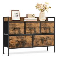 KOMMODE Schwarz, Braun B: 98,2cm - Schwarz/Braun, Basics, Holzwerkstoff/Textil (98,2/70/29cm)