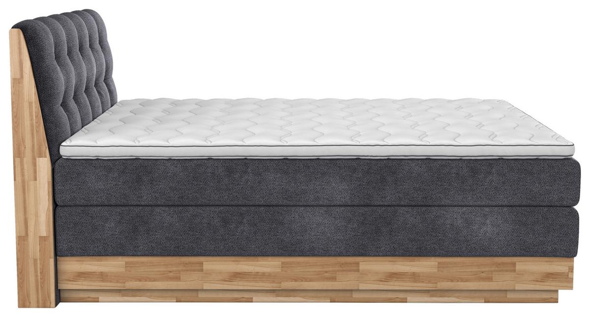 Boxspringbett Boxspring Bed Melissa - Anthrazit/Schwarz, Natur, Textil (200/200cm)