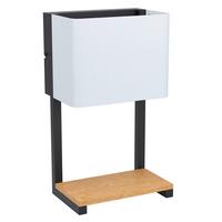 Wandleuchte Galdakao 1-Flammig mit Kippschalter - Schwarz/Weiß, Natur, Holz/Textil (20/12,5/35,5cm) - Eglo