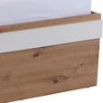 Stauraumbett 90x200 cm Box, Artisan Eiche Dekor/Weiß - Blau/Eichefarben, MODERN, Holzwerkstoff (90/200cm) - Ondega