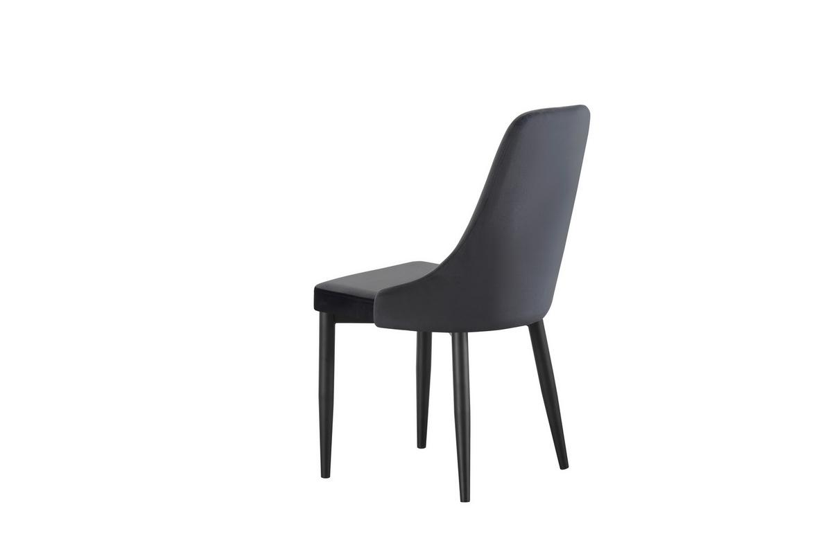 Stuhl-Set Claudia Anthrazit B: 44 cm - Anthrazit/Schwarz, MODERN, Textil/Metall (44/88/58cm) - MID.YOU