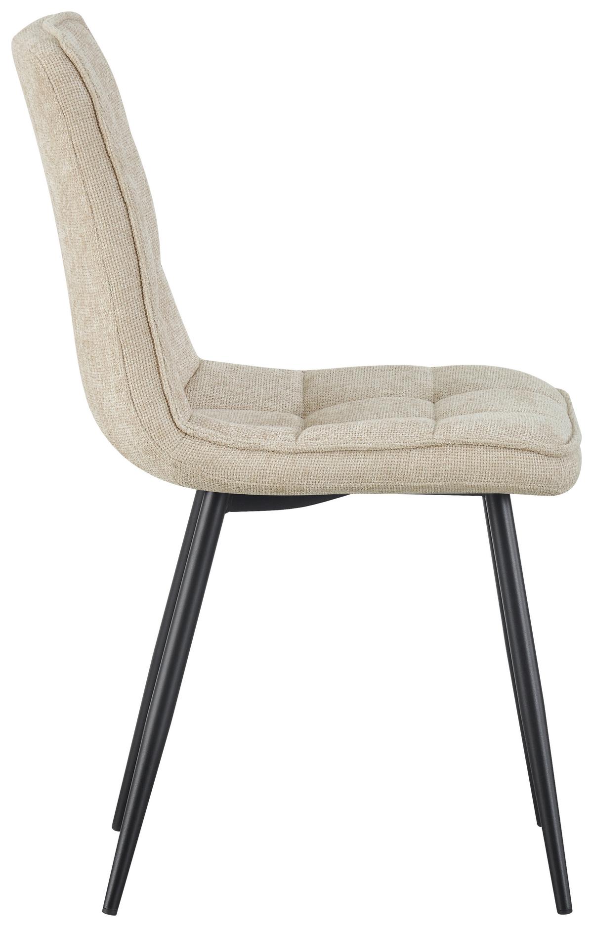 Vierfußstuhl Nevio Leinenoptik Beige, B: 45 Cm - Beige/Schwarz, KONVENTIONELL, Holz/Textil (45/89/58cm) - MID.YOU