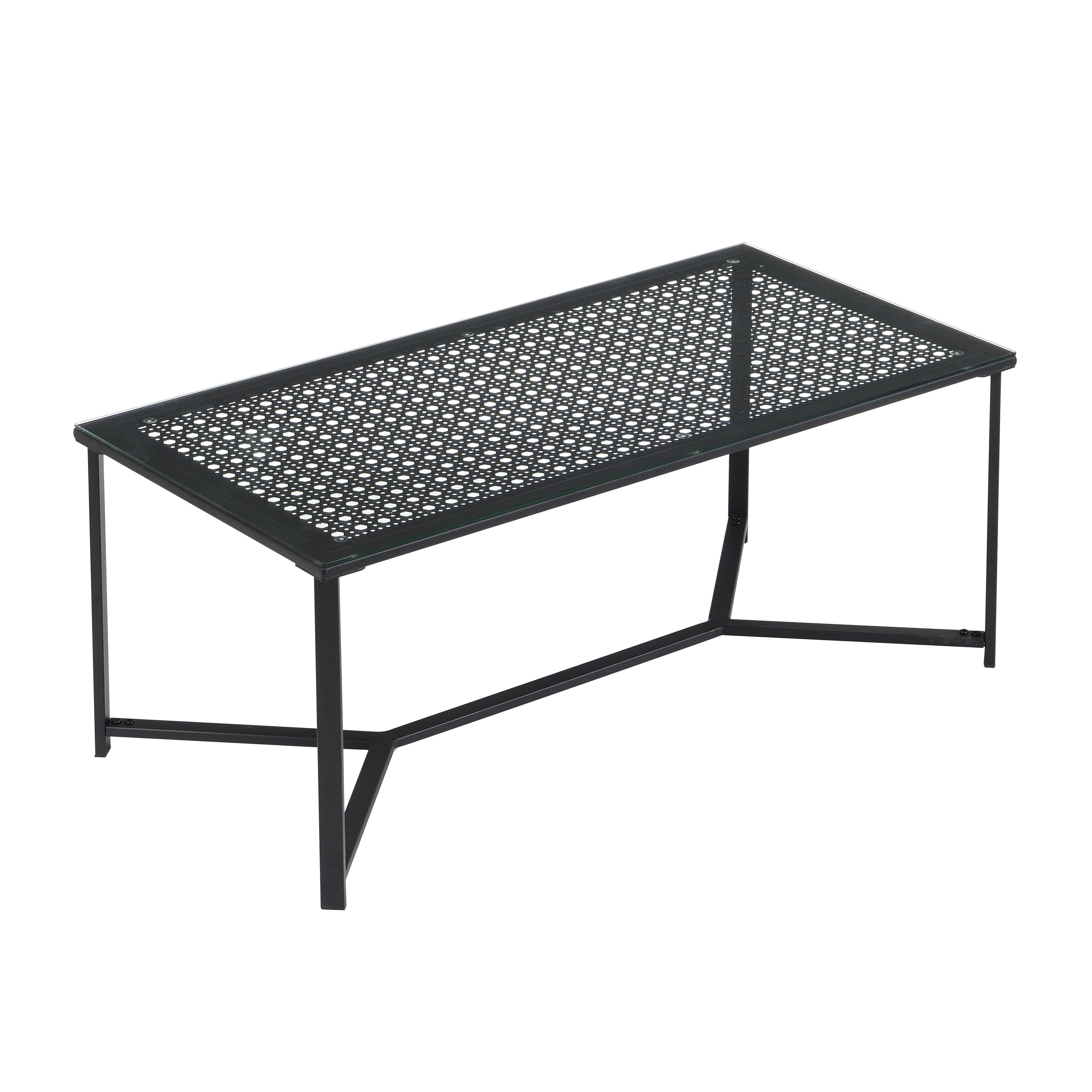 COUCHTISCH Schwarz L: 100cm - Schwarz, Design, Glas/Metall (100/50/42cm) - MID.YOU