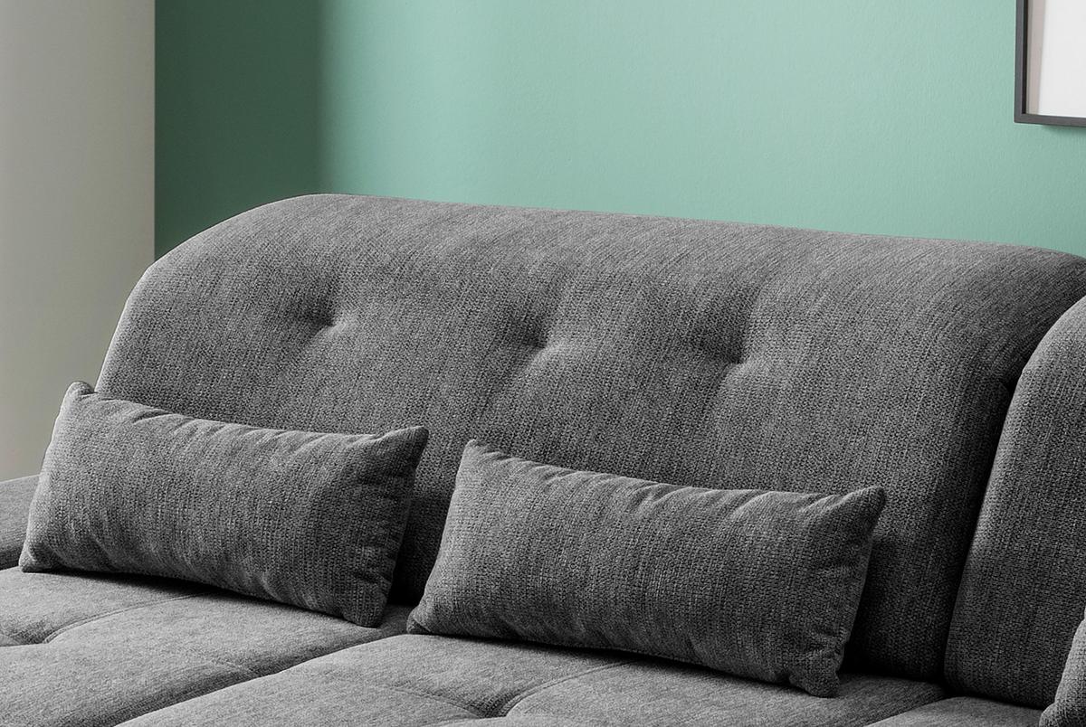 Ecksofa Dalida Anthrazit S: 280x254 Cm - Chromfarben/Anthrazit, Design, Textil (280/254cm) - Livetastic