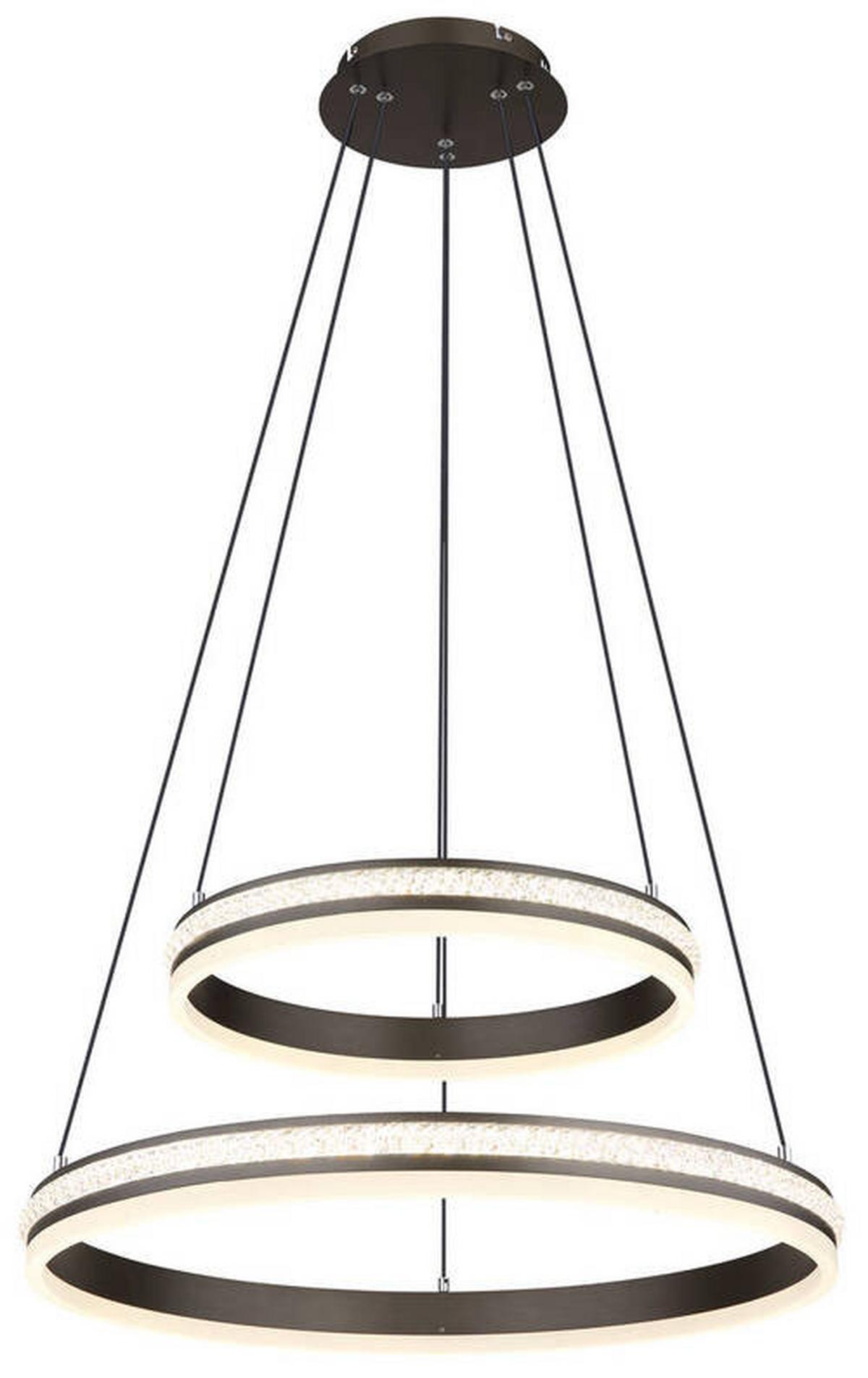 LED-Hängeleuchte 67314-60h - Klar/Titanfarben, Design, Kunststoff/Metall (60/120cm) - Globo