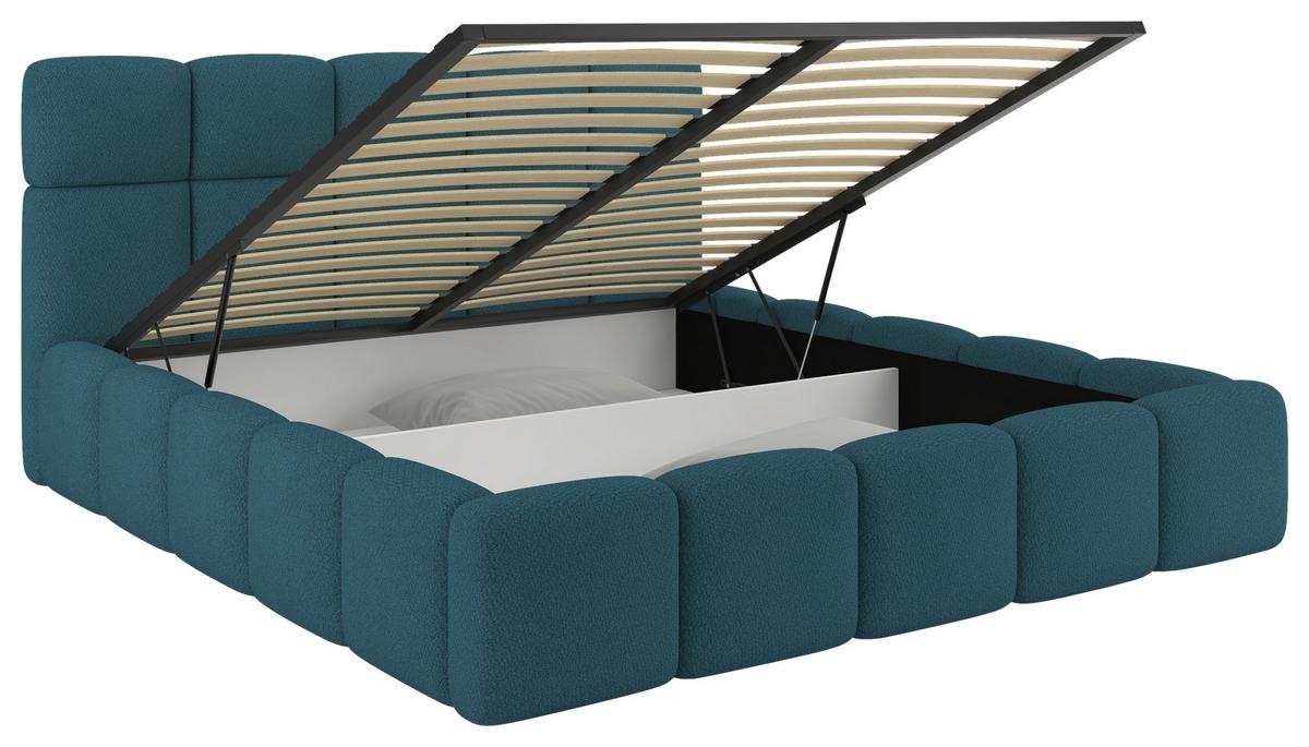 Polsterbett Cloudy M. Matratze Türkis, Lf: 180x200 Cm - Türkis, Trend, Holz/Holzwerkstoff (180/200cm) - Luca Bessoni