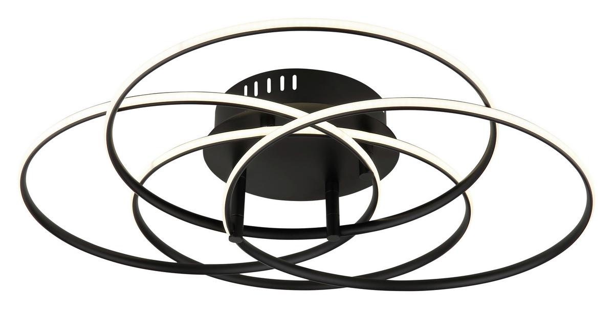 LED-Deckenleuchte,4000k,6650lm 67355-55 Kombos - Schwarz/Weiß, Design, Kunststoff/Metall (51,5/11,4cm) - Globo