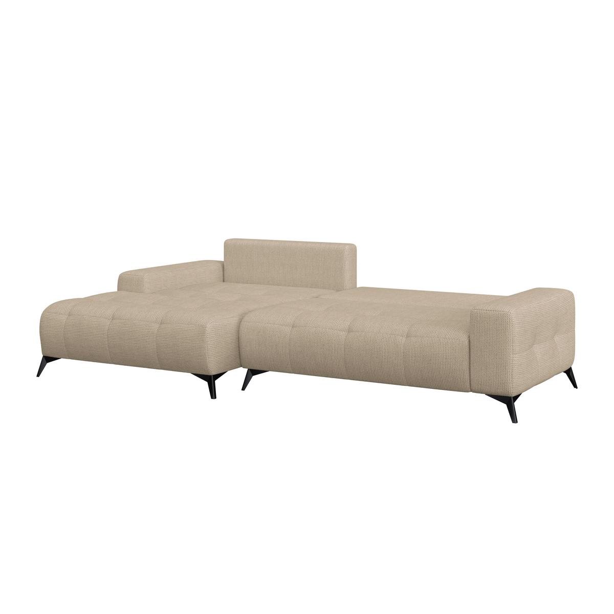 Ecksofa Mauro Beige, mit Schlaffunktion - Beige/Schwarz, Trend, Textil (175/290cm) - Luca Bessoni