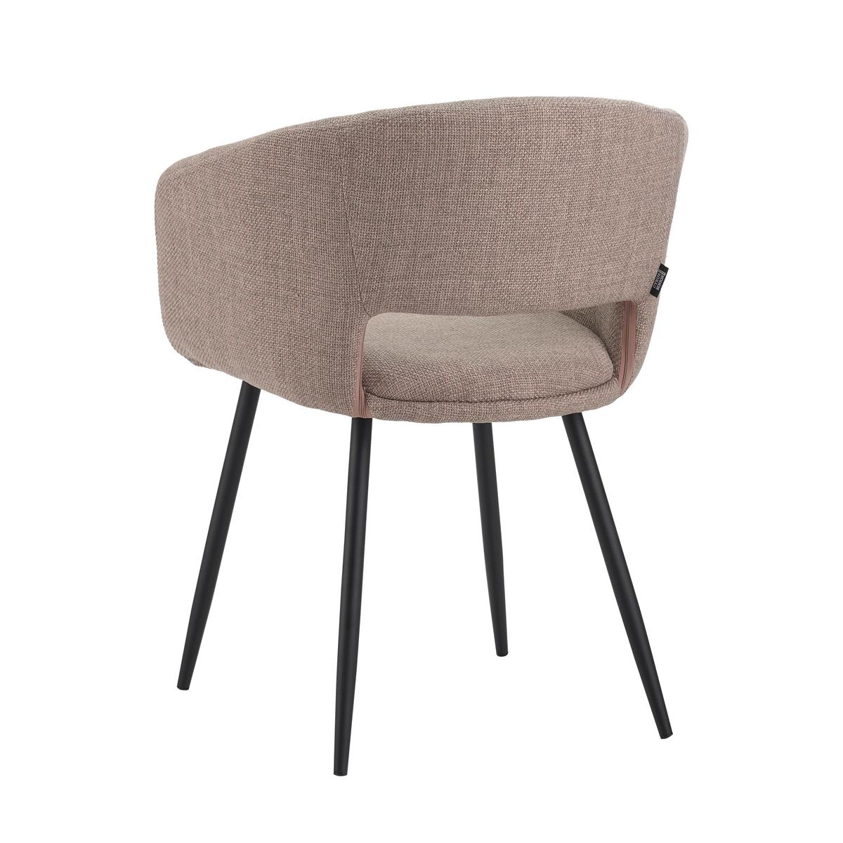 Armlehnstuhl Boden Taupe B: 59 Cm - Taupe/Schwarz, MODERN, Textil/Metall (59/78/55cm) - MID.YOU