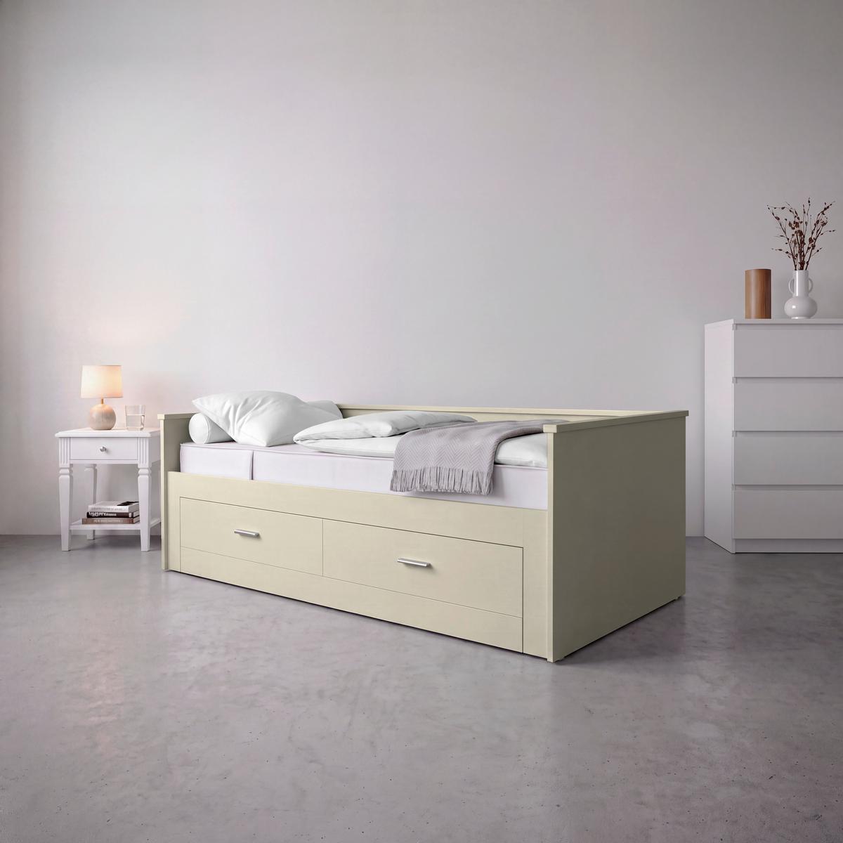 Posteľ s výsu.lôžkom HONEY NEW dekor kašmír lakovaný - kašmírová, Romantik / Landhaus, drevo/kompozitné drevo (90-180/200cm) - Mömax