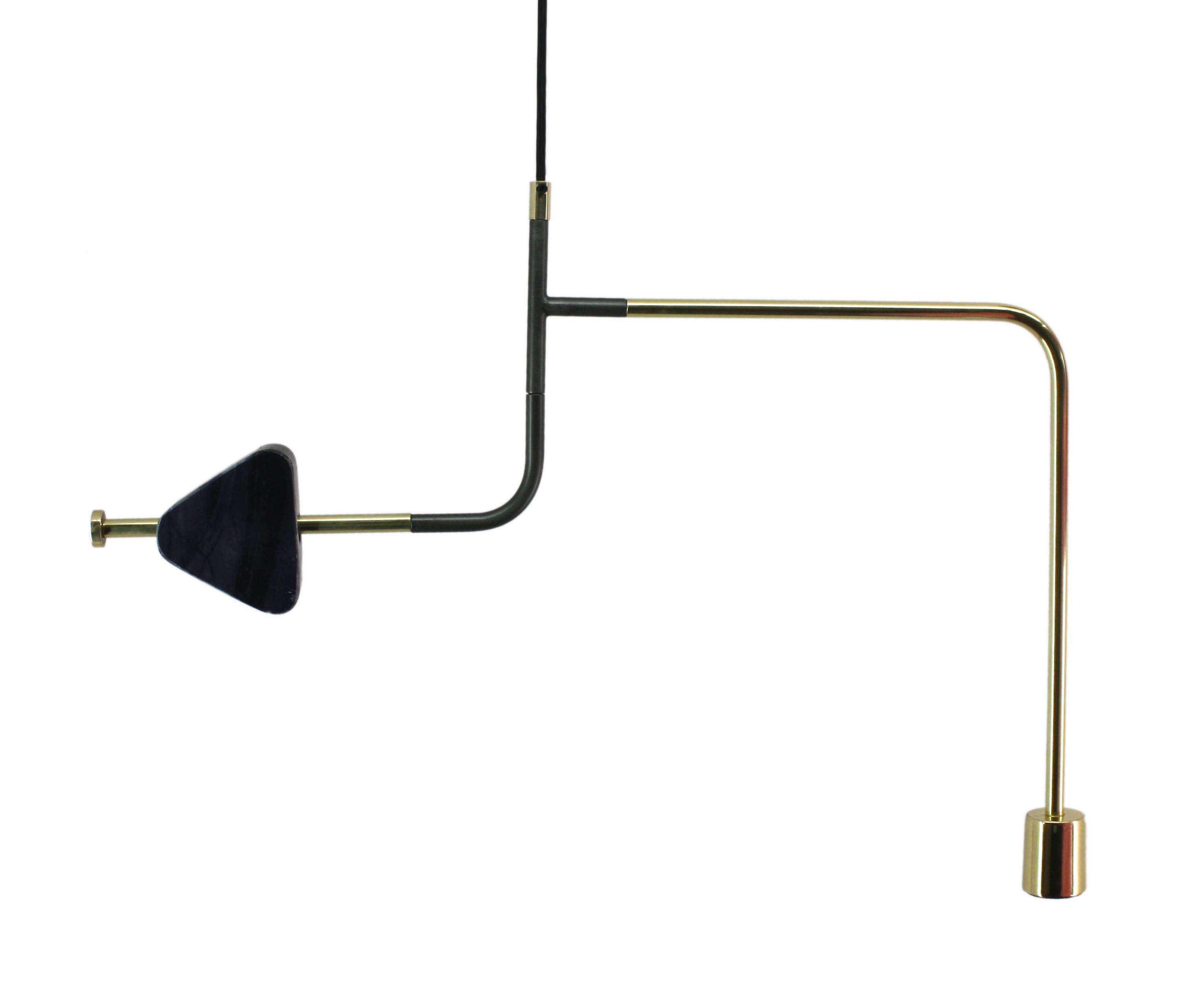 Hängeleuchte Calina 287 Schwarz - Goldfarben/Schwarz, Trend, Stein/Metall (62/4/47cm) - Kayoom