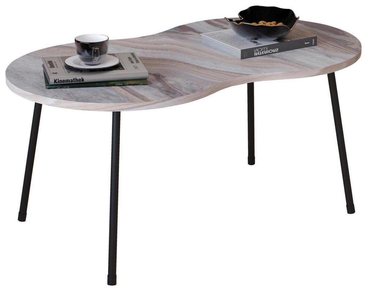 Couchtisch Mirola Weiß L: 90 Cm - Schwarz/Weiß, Design, Holzwerkstoff (90/41/42cm) - MID.YOU