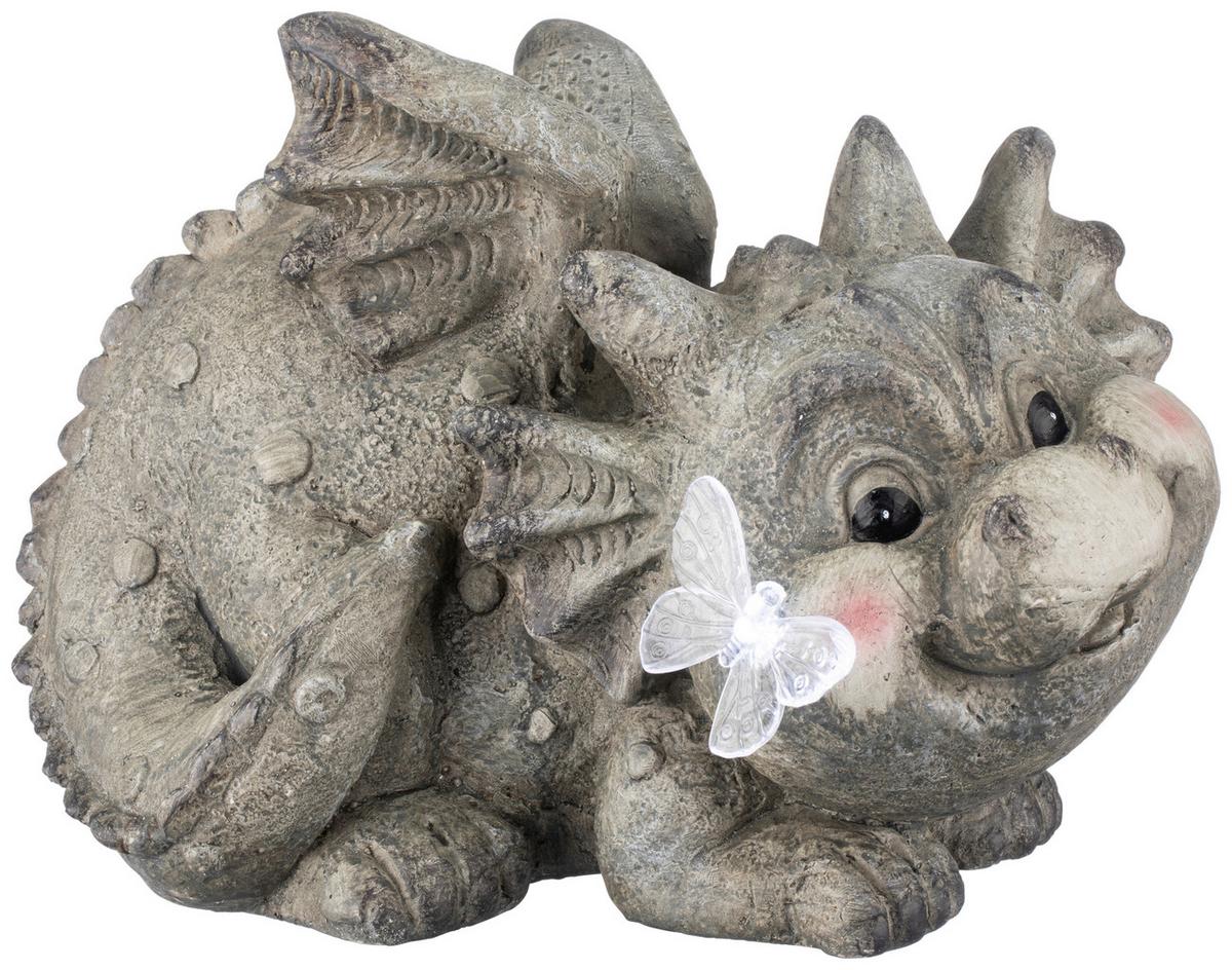 Dekodrache Barry L/b/h: Ca. 22/32,5/24 Cm - Grau, KONVENTIONELL, Stein (22/32,5/24cm) - Ondega