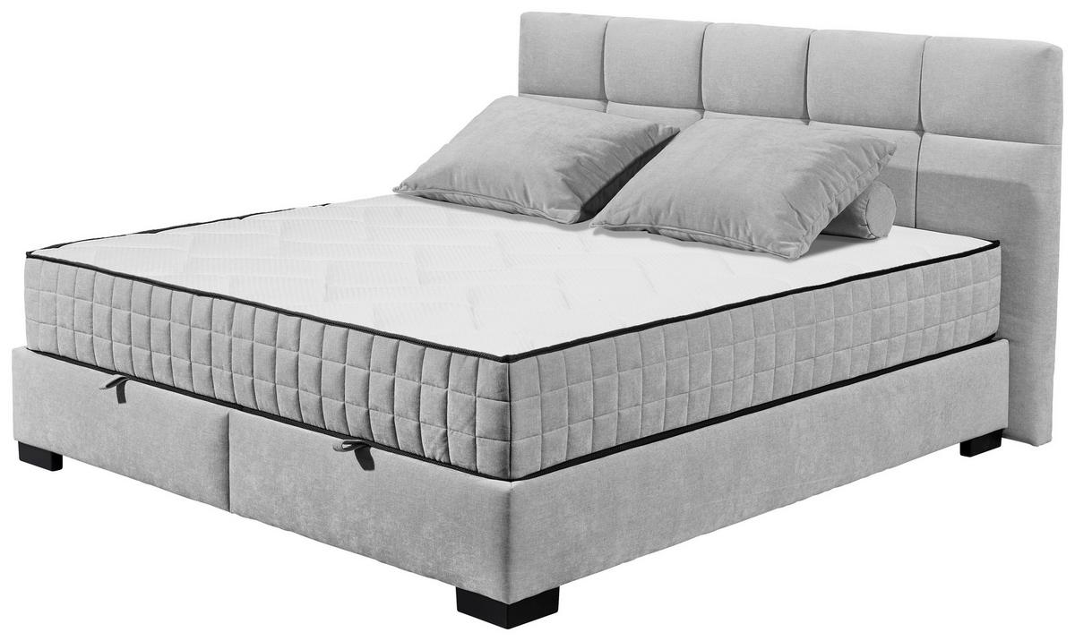 Boxbett Nagol A - Hellgrau/Schwarz, MODERN, Holzwerkstoff/Textil (160/200cm) - MID.YOU
