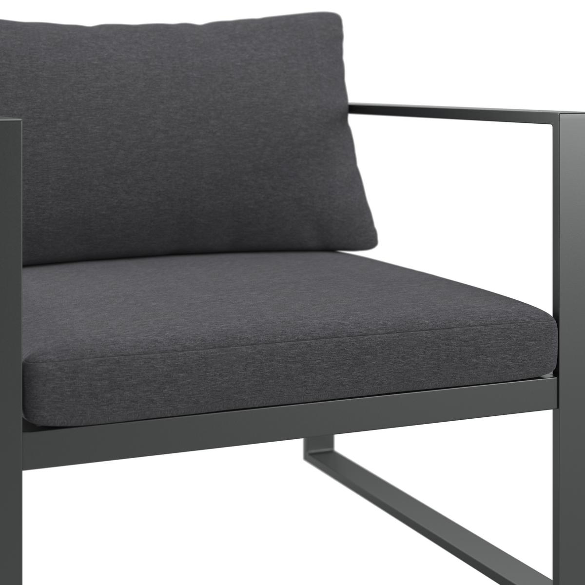 Loungesessel Brest - Anthrazit, MODERN, Textil/Metall (72/63/76cm) - Beldano