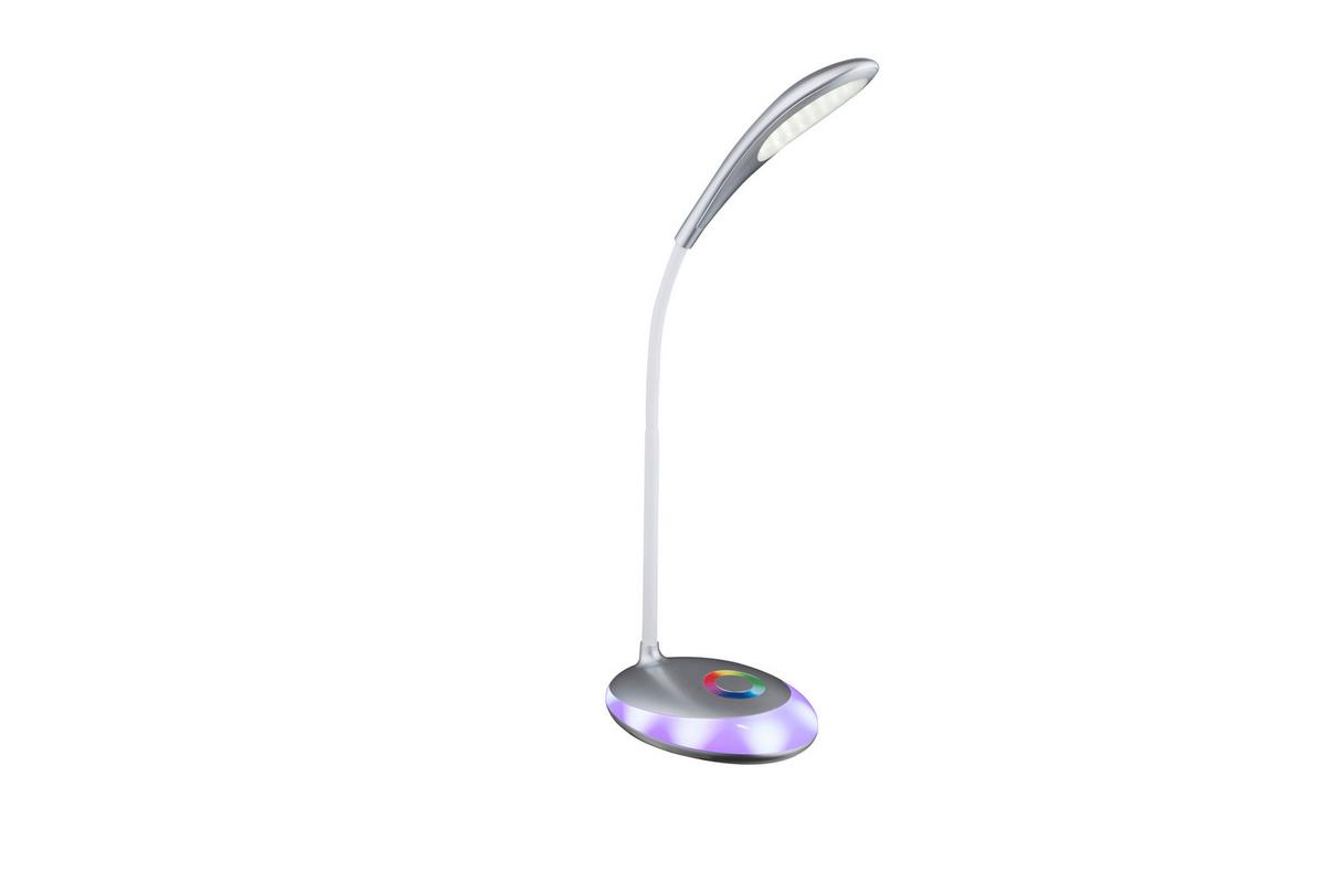 LED-Tischlampe dimmbar Silberfarben Flexarm, Touch - Silberfarben, Design, Kunststoff (30/11/48cm) - Globo