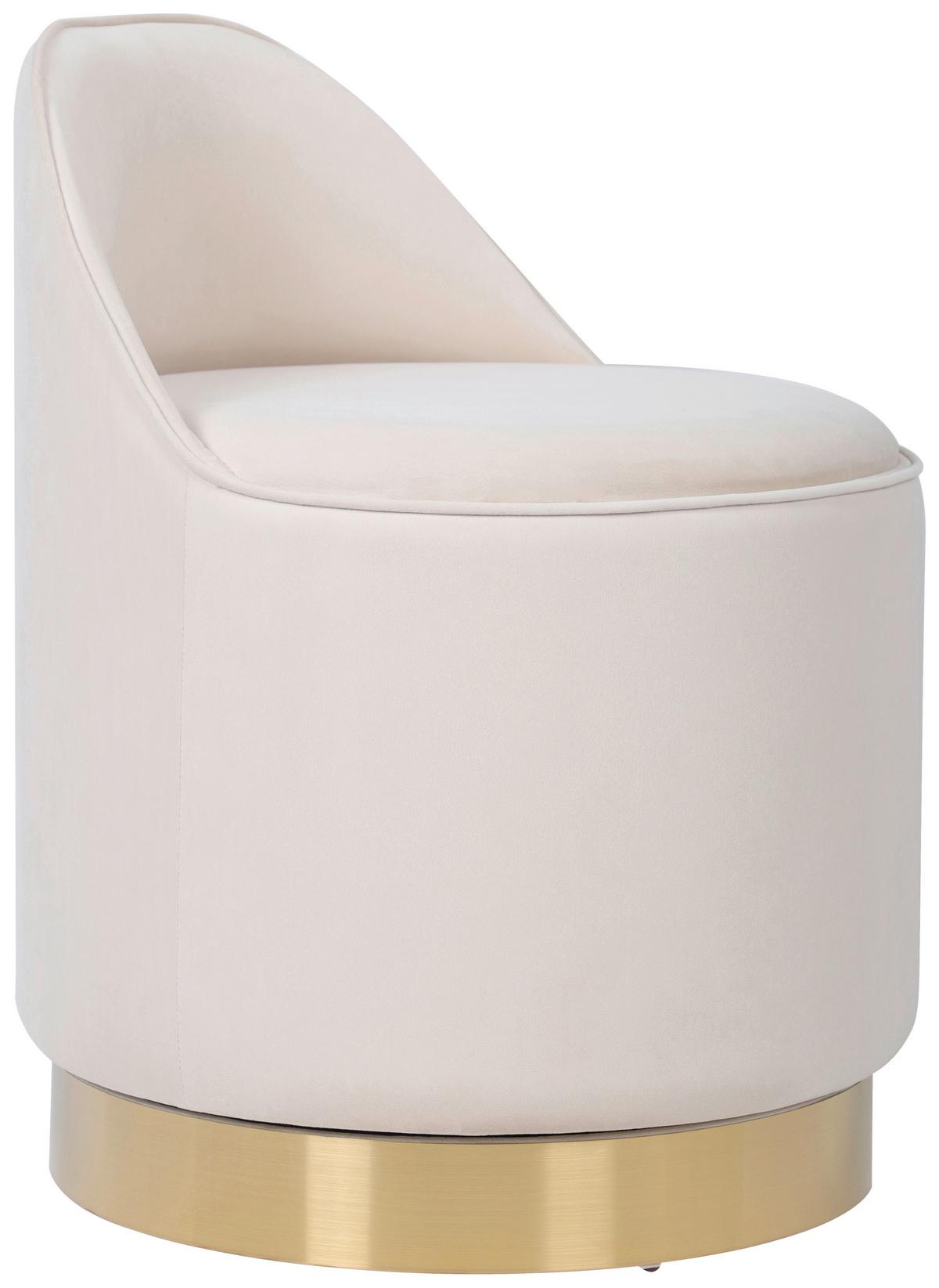 Drehhocker Vilktor 125 Beige D: 52 Cm - Beige/Goldfarben, Design, Textil/Metall (52/68cm) - Kayoom