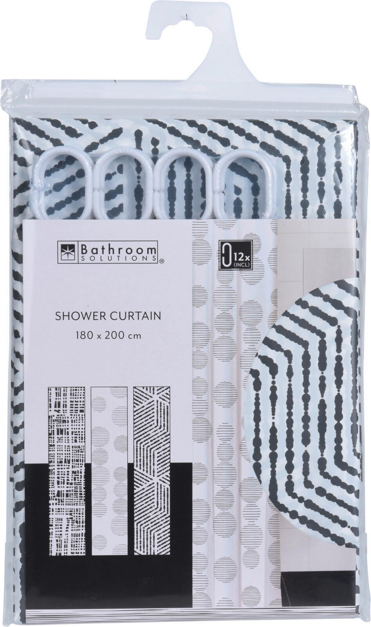 Zuhanyfüggöny 3 Különböző Minta - Basics, műanyag (180/180cm)