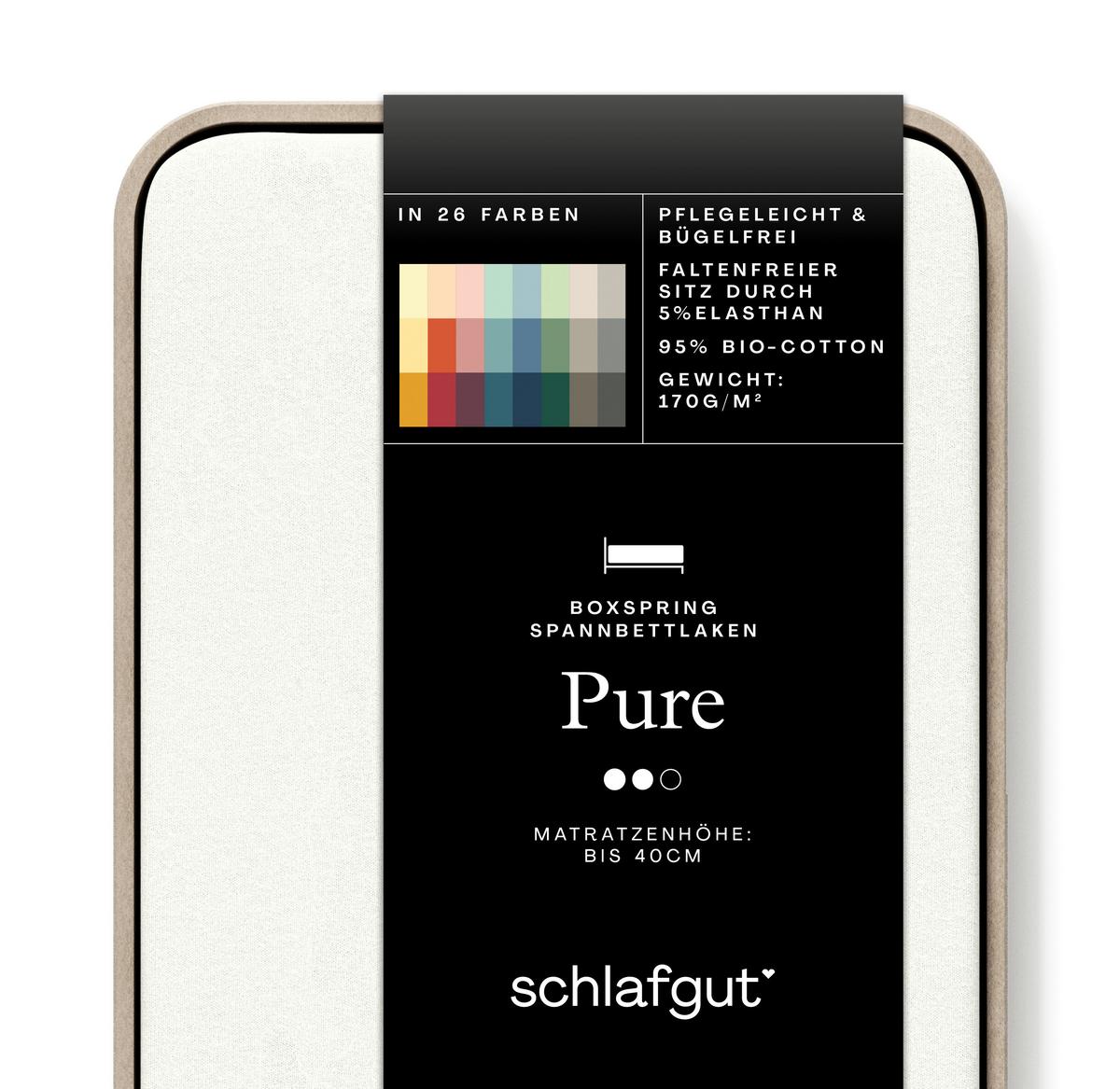 Boxspring-spannleintuch Pure Boxspring - Perlmutt, Basics, Textil (90-100/190-220cm) - Schlafgut