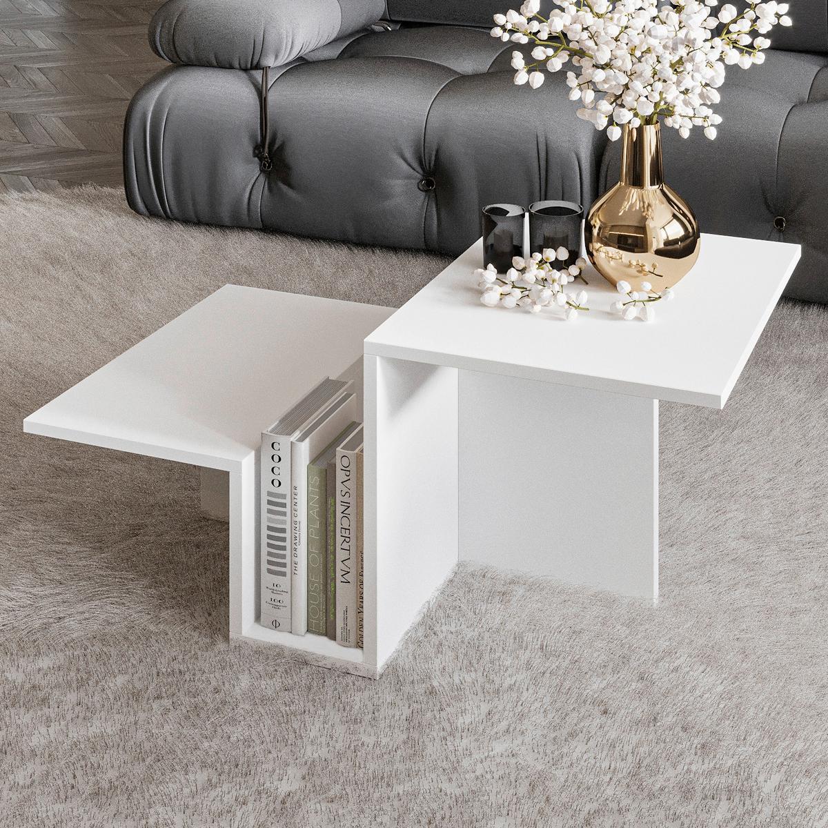 Couchtisch Relinda Weiß B: 90 Cm - Weiß, Design, Holzwerkstoff (90/45/50cm) - Livetastic