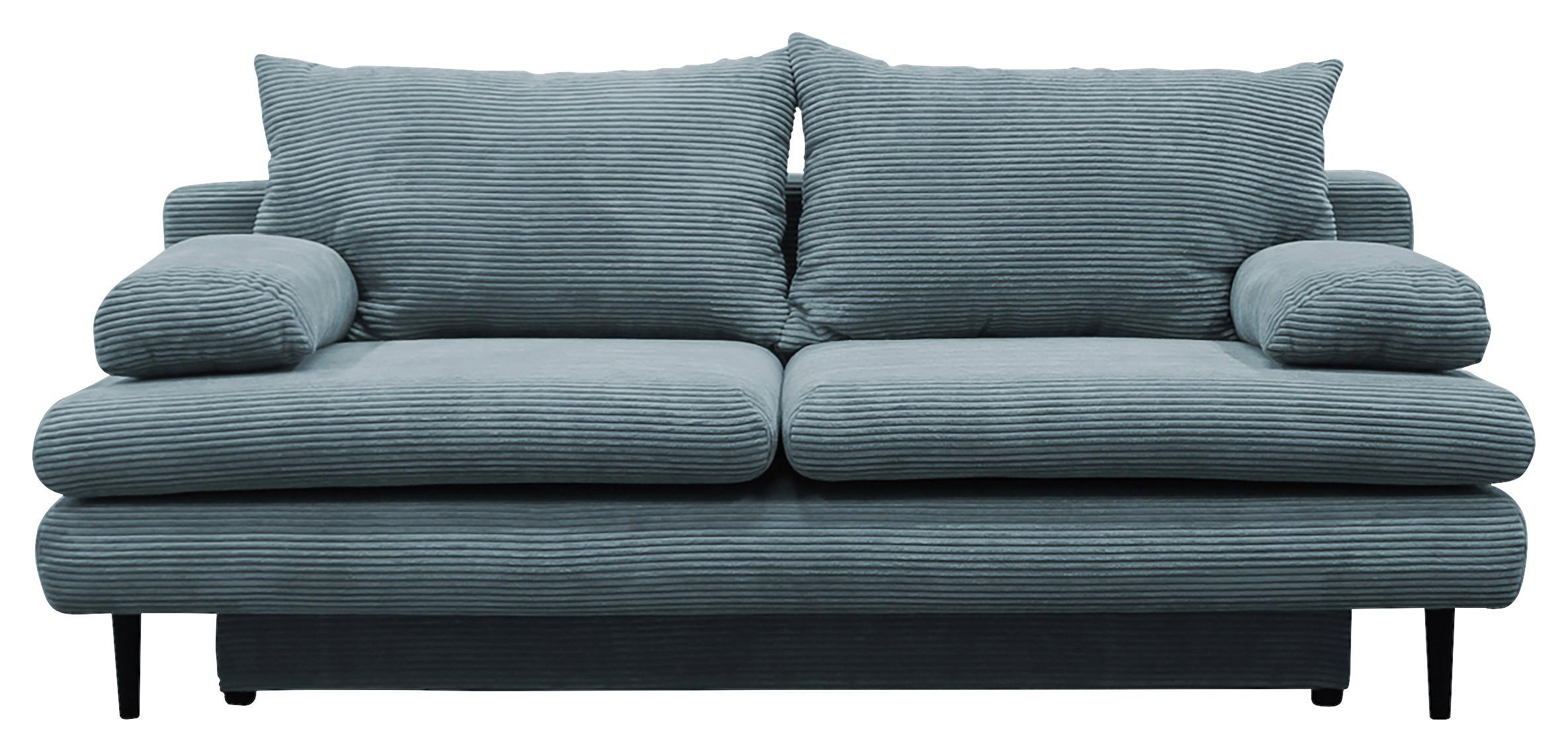 2-sitzer-sofa Mit Schlaffunkt. Fiore Und Bettkasten Türkis - Türkis/Schwarz, Design, Textil (202/85/99cm) - P & B
