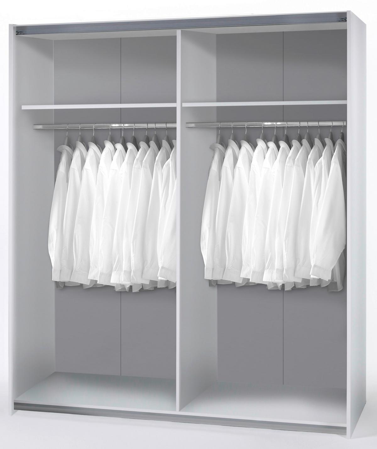 Schwebetürenschrank Time B: 170 cm Weiß - Weiß, MODERN (170/195/57,5cm) - P & B