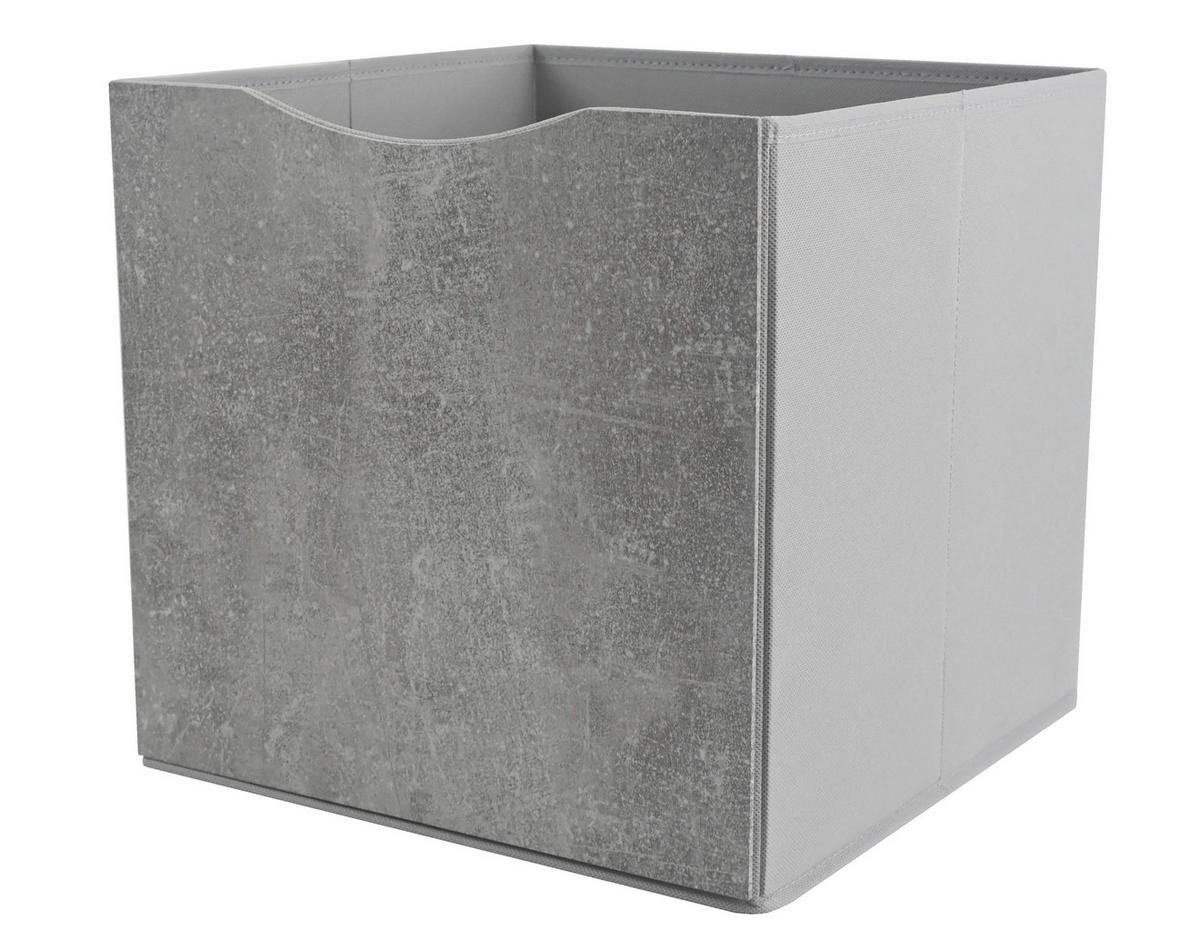 Skládací krabice BETTY - šedá, Konvenční, kompozitní dřevo/textil (33/33/32cm) - Mömax