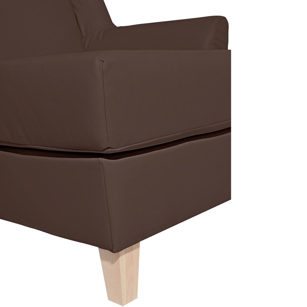 Big Sessel mit Armlehnen Judith Lederlook Braun - Naturfarben/Braun, MODERN, Textil (136/107/142cm) - Max Winzer