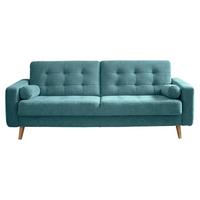 2-Sitzer-Sofa mit Schlaffunkt. und Bettkasten Fjord, Grün - Schlammfarben/Eichefarben, MODERN, Holzwerkstoff/Textil (222/86/90cm) - MID.YOU