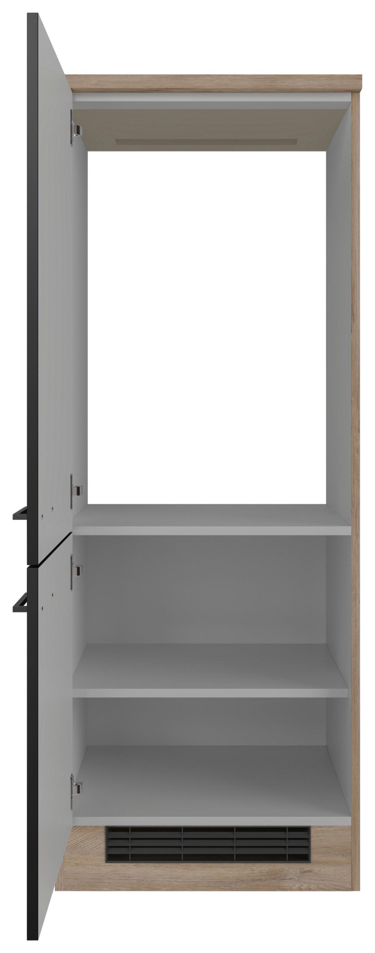 Geräteumbauschrank Capri Eiche/schwarz B: 60 Cm - Eichefarben/Schwarz, KONVENTIONELL, Holzwerkstoff (60/160,6/60cm) - FlexWell