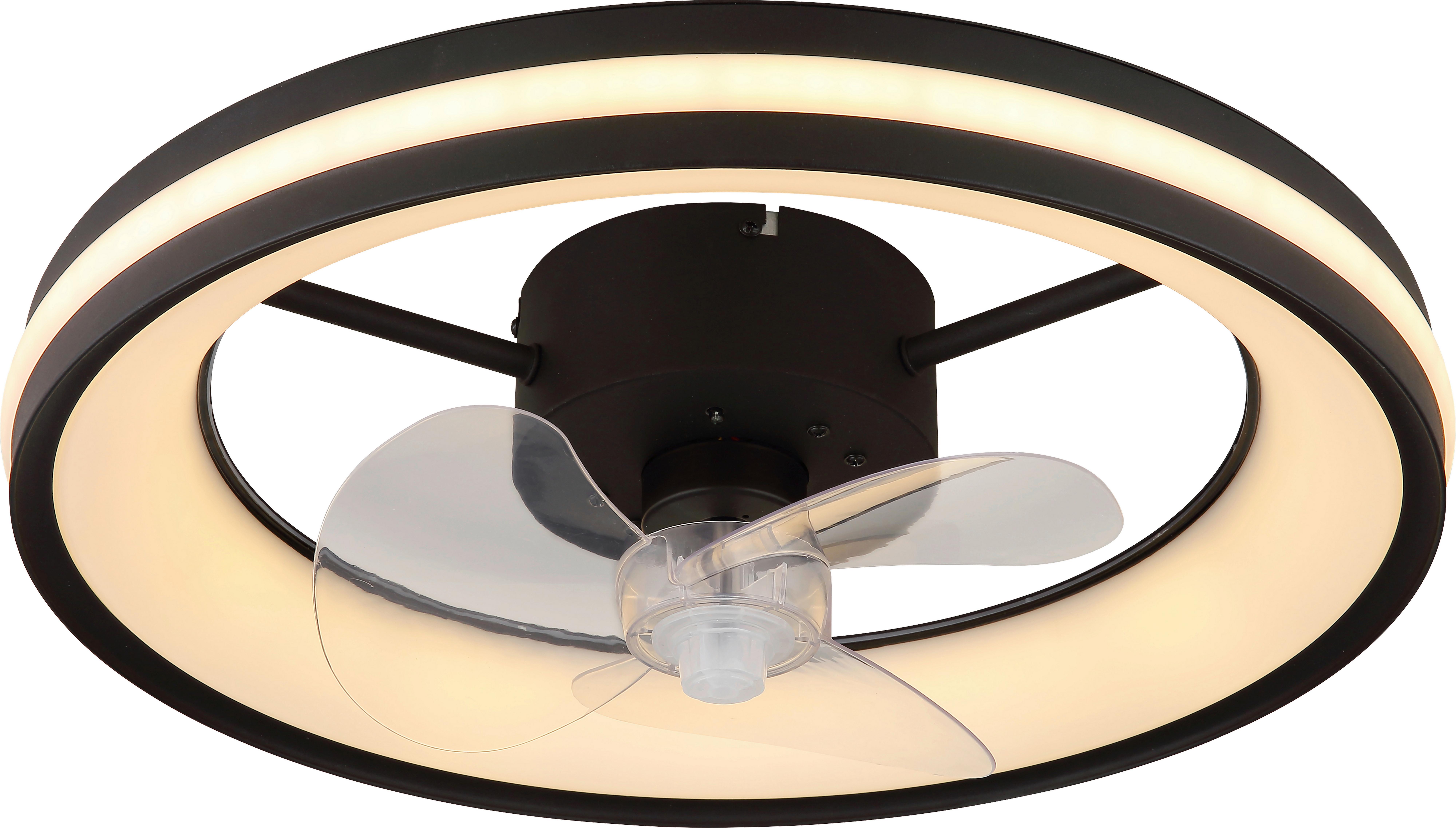 Deckenventilator, RGB HAYLA - Klar/Transparent, Basics, Kunststoff/Metall (49,5/15cm)