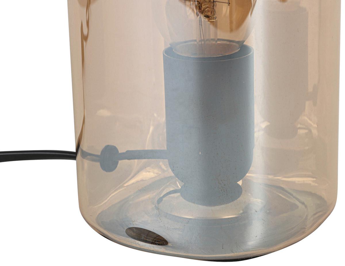 STOLNÁ LAMPA AMBER - čierna/jantárová, Modern, plast/sklo (10/10/20cm) - Mömax