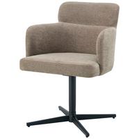 Armlehnstuhl Matteo Webstoff Braun, B: 58,5 Cm - Schwarz/Braun, KONVENTIONELL, Holz/Textil (58,5/85/63cm) - Livetastic