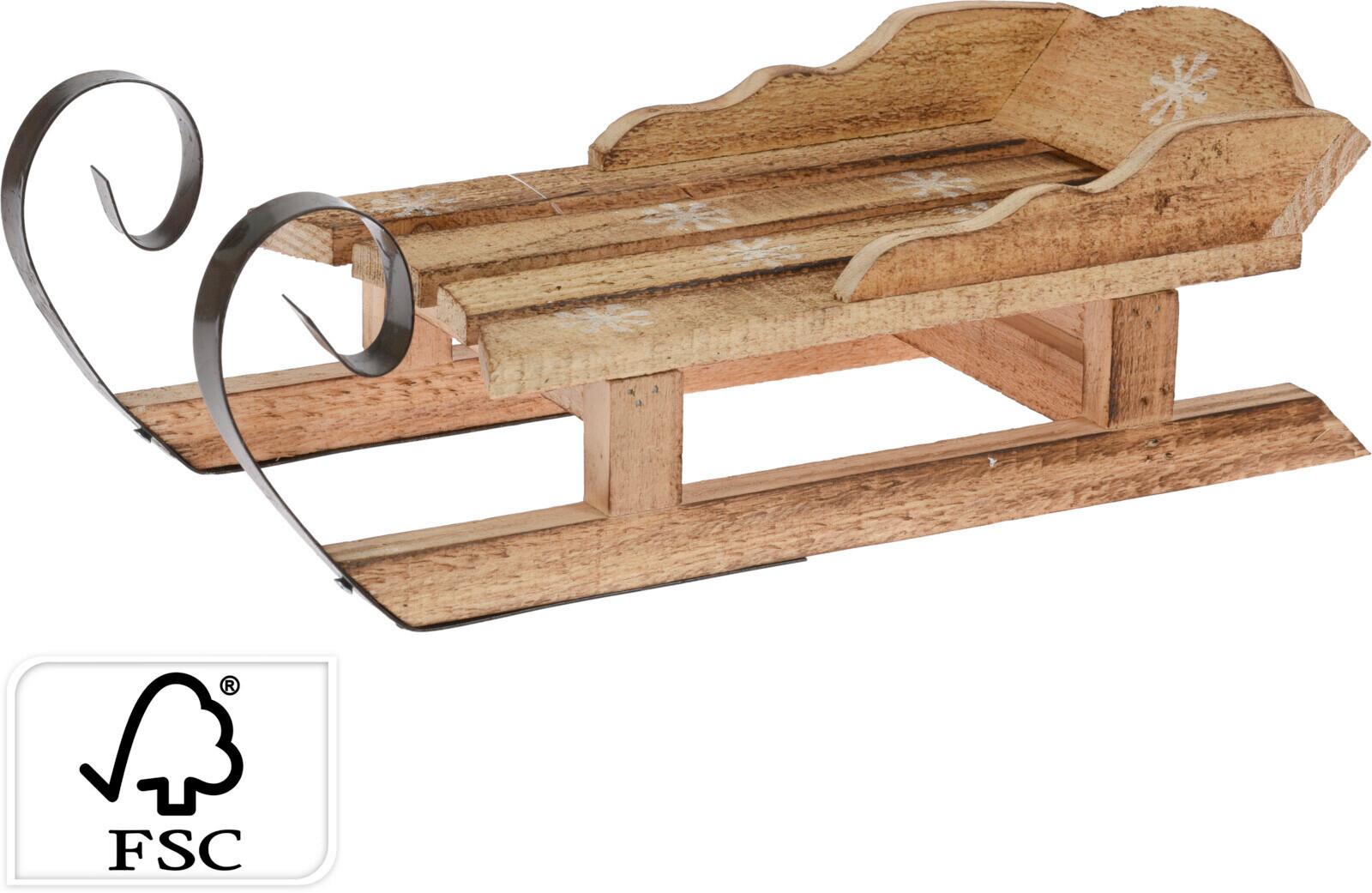 DEKOSCHLITTEN SVEN - Tannenholzfarben, Basics, Holz (34/14/11cm)