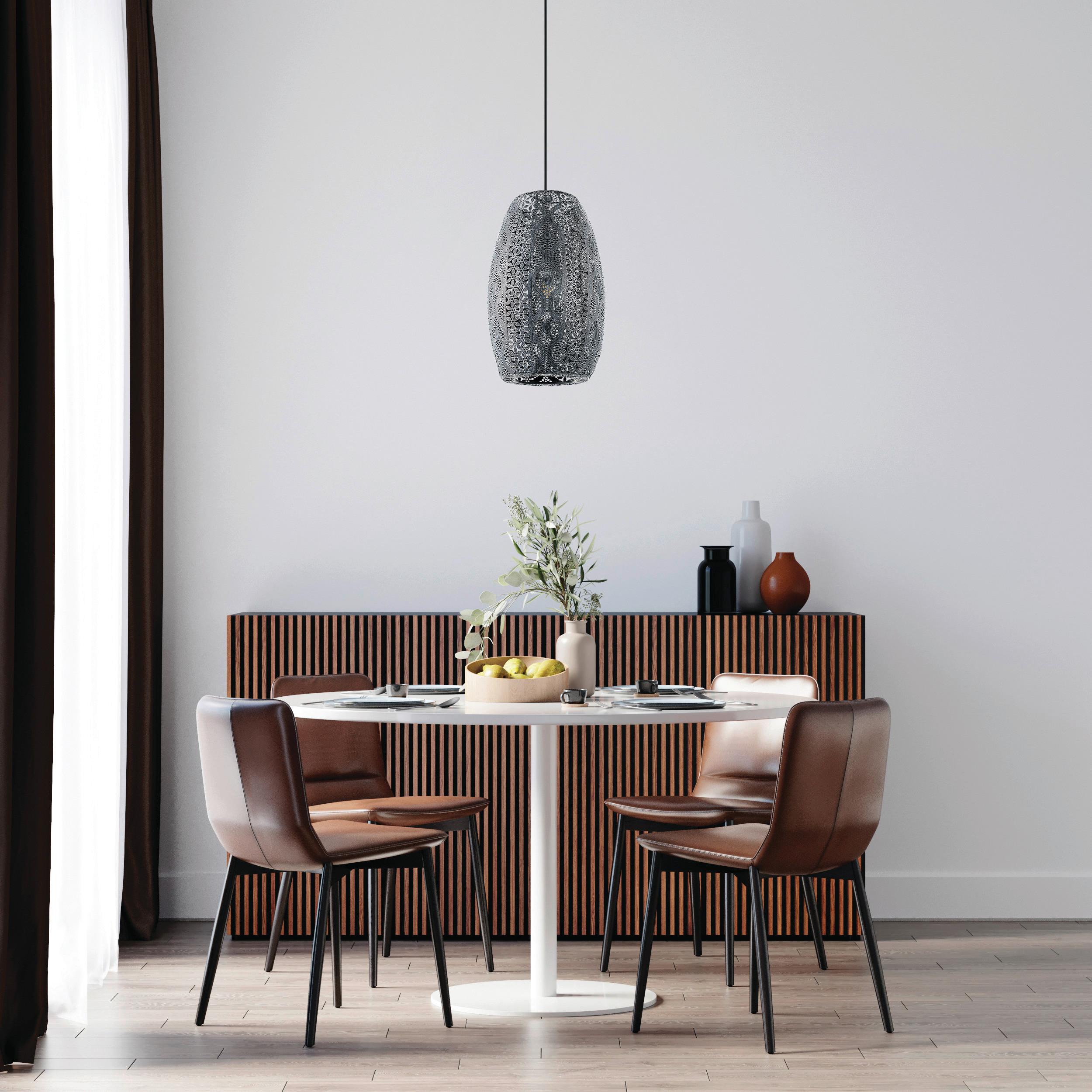 Hängeleuchte Riyadh H: 110 cm 1-Flammig, Stahl Schwarz - Schwarz, Basics, Metall (22,5/110cm) - Eglo