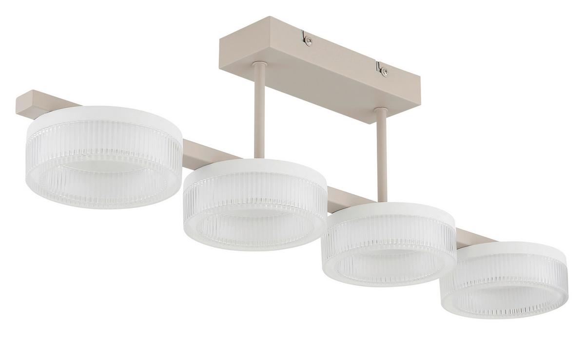 LED-Deckenleuchte 3000k, 1600lm - Sandfarben/Transparent, Design, Kunststoff/Metall (67/13/19,5cm) - Globo