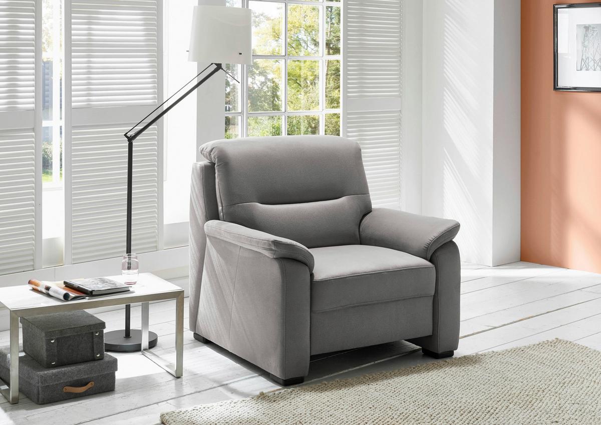 Kreslo ESE, boxspring, sivá - sivá, Konventionell, textil (100/92/95cm)