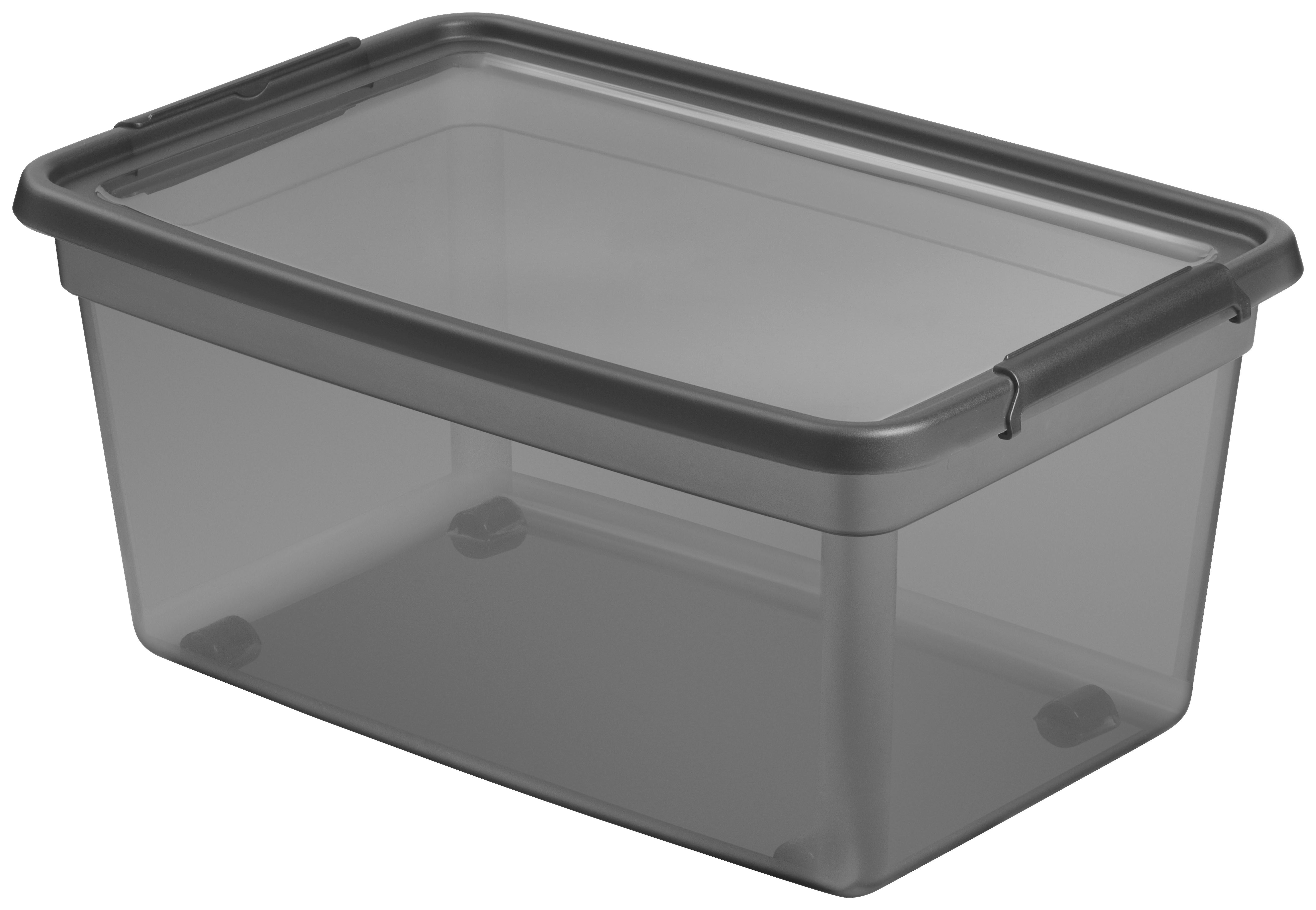 ÚLOŽNÝ BOX BLACKY - CA. 60L - priehľadné/čierna, Modern, plast (58/39/37,5cm) - Mömax