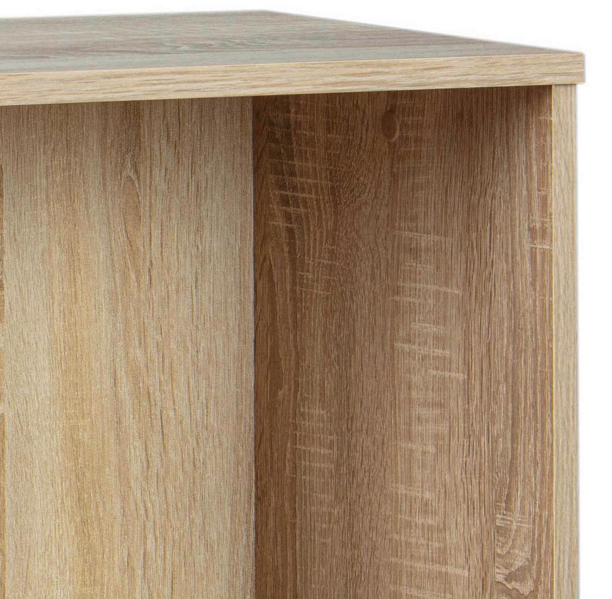 Regal Parini 1 B 60cm, Eiche Dekor - Schwarz/Sonoma Eiche, Basics, Holzwerkstoff (60/110/30cm) - MID.YOU