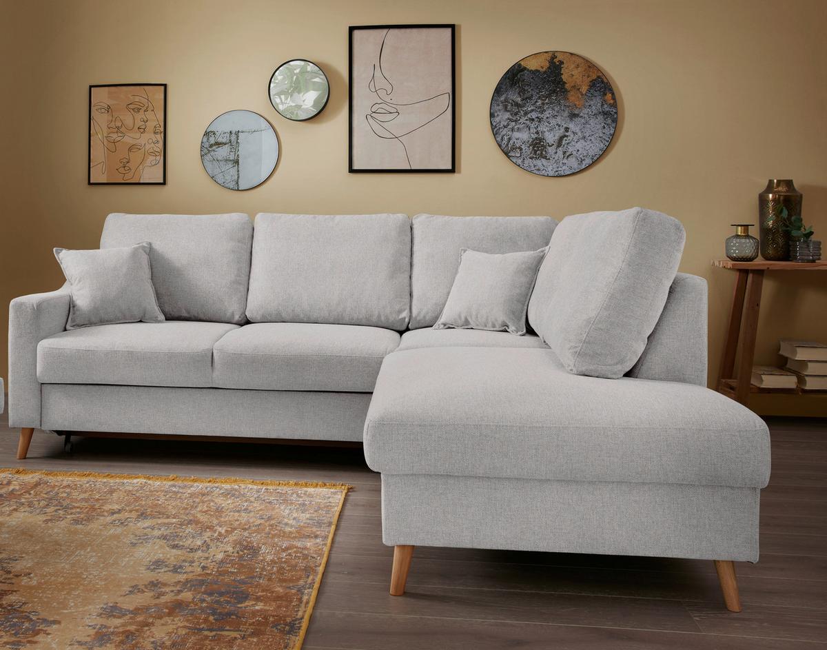 Ecksofa Valentina Grau S: 230x200 Cm - Naturfarben/Grau, MODERN, Textil (230/200cm) - Livetastic