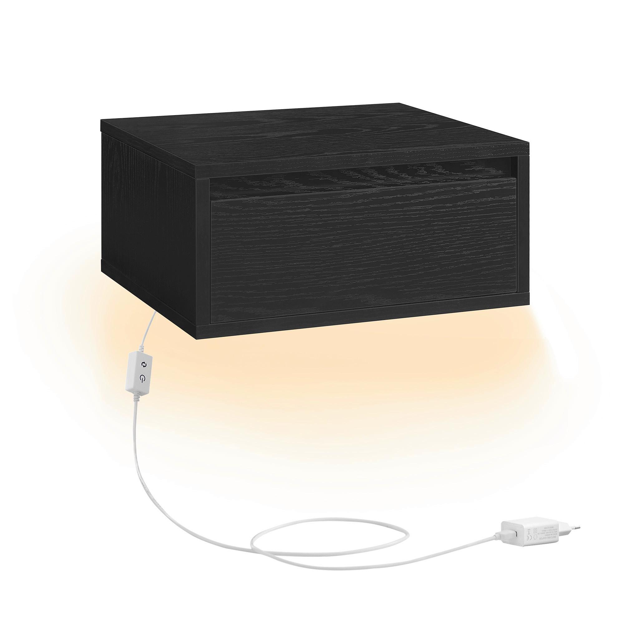Nachttisch Nightstand - Schwarz, MODERN, Holzwerkstoff (40/18/35cm) - MID.YOU
