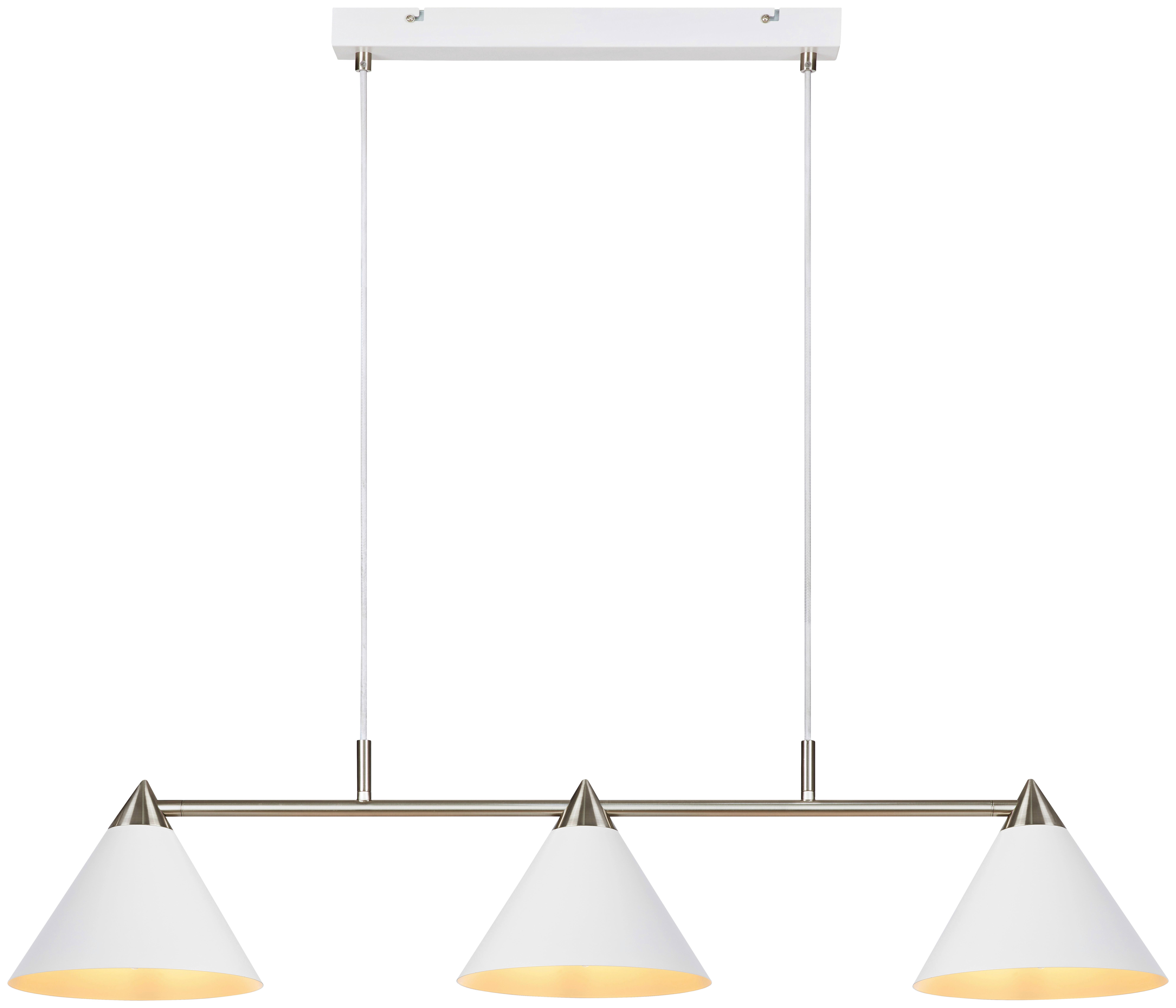 Hängeleuchte Klint Pendant 3l White/Steel - Weiß, Basics, Metall (98/21/21cm) - Markslöjd