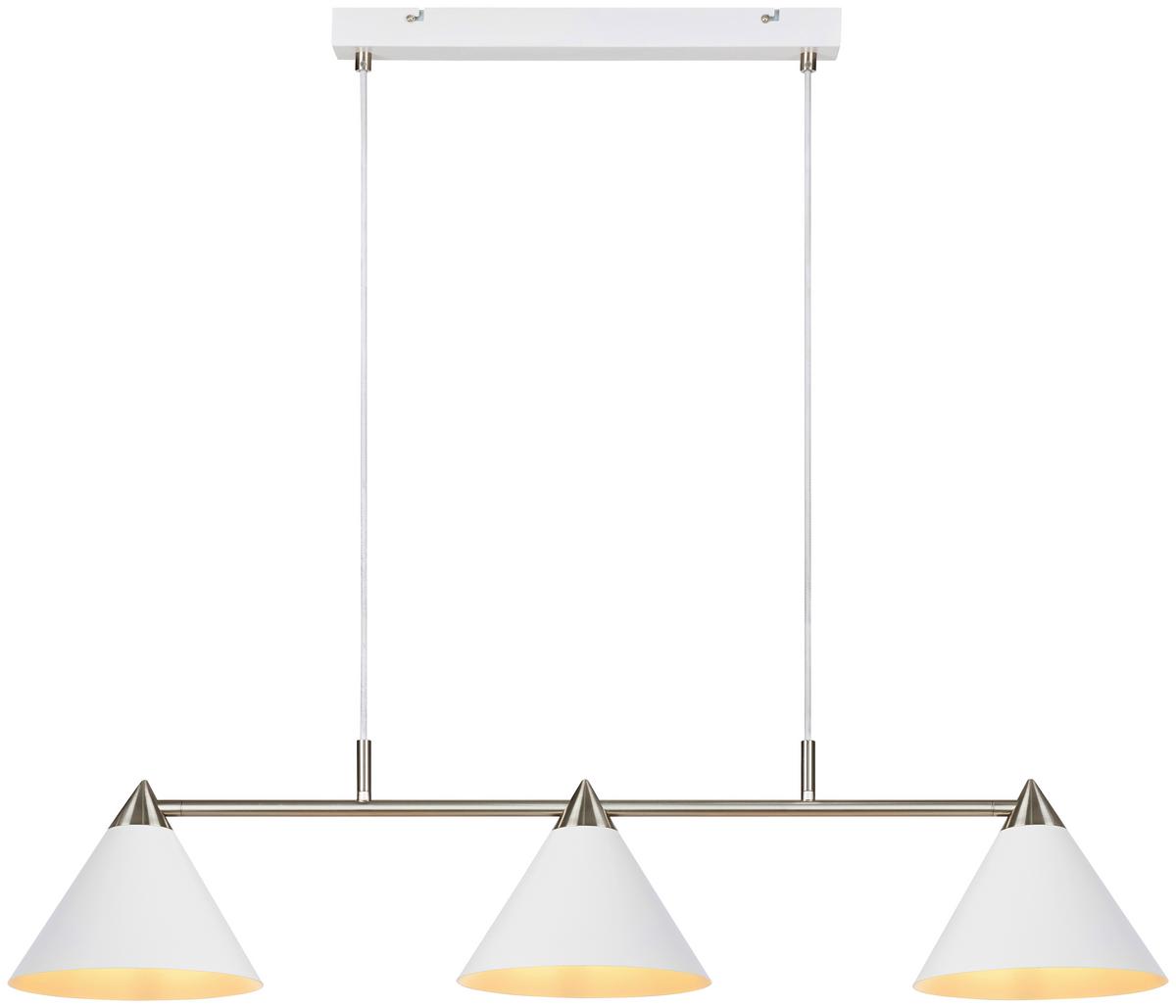 Hängeleuchte Klint Pendant 3l White/Steel - Weiß, Basics, Metall (98/21/21cm) - Markslöjd