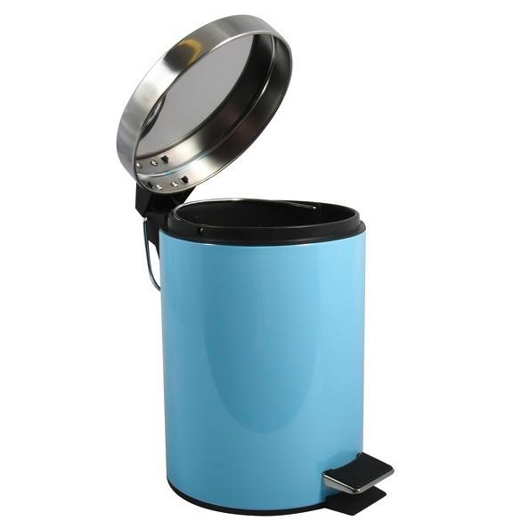 Kosmetikeimer Unis 3l Pastelblau Metall Dxh 17x25 - Pastellblau/Schwarz, Basics, Kunststoff/Metall (17/25cm)