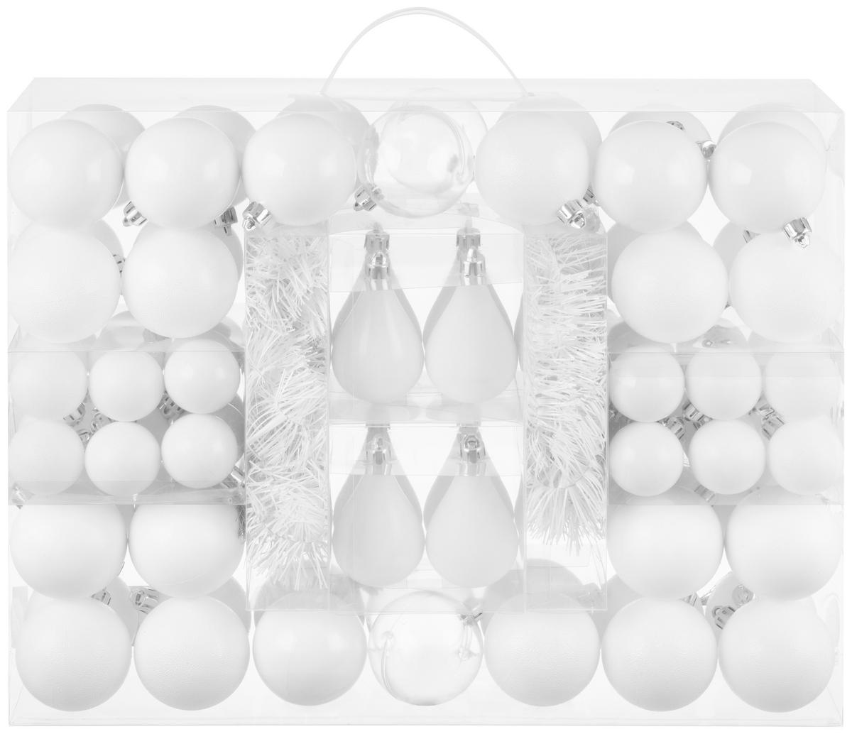 Christbaumkugel-Set Lorenz - Weiß, KONVENTIONELL, Kunststoff (42cm) - Luca Bessoni