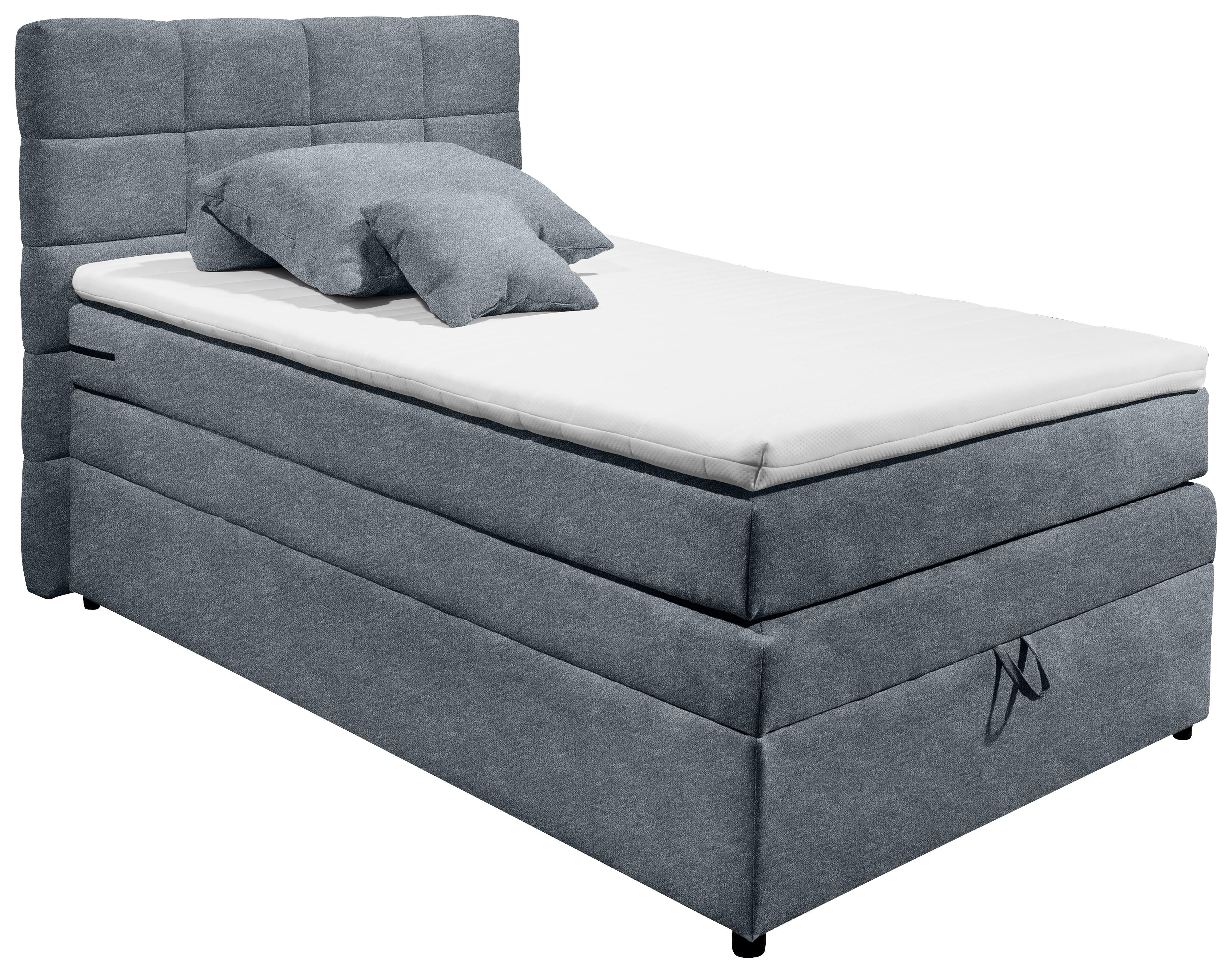 Boxspringbett Mit Topper & Bettkasten 120x200 Tacoma 3 - Anthrazit, KONVENTIONELL (120/200cm) - MID.YOU