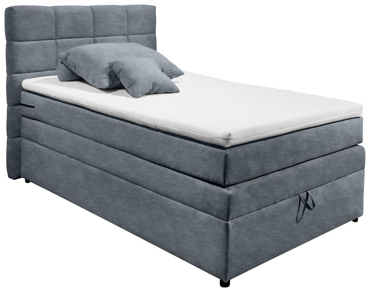 Boxspringbett Mit Topper & Bettkasten 120x200 Tacoma 3 - Anthrazit, KONVENTIONELL (120/200cm) - MID.YOU