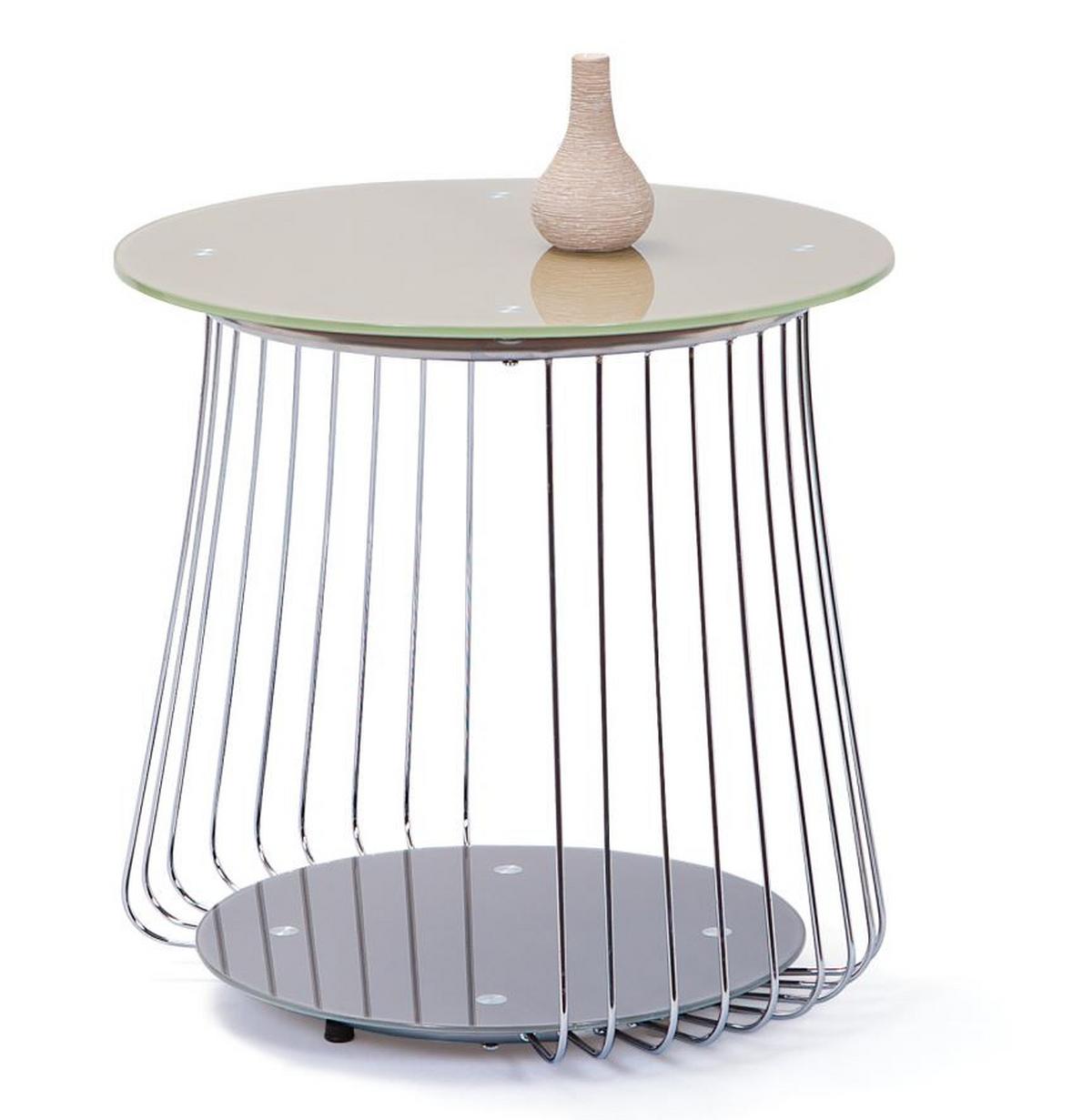 Couchtisch Rivoli Silberfarben - Silberfarben, Basics, Glas/Metall (50/50/50cm) - MID.YOU